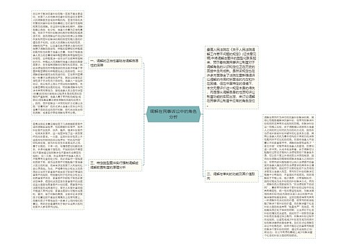 调解在民事诉讼中的角色分析