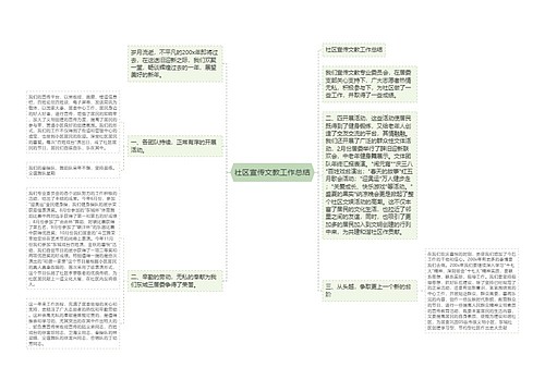 社区宣传文教工作总结