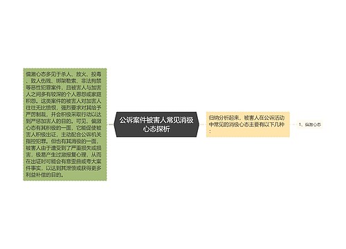 公诉案件被害人常见消极心态探析