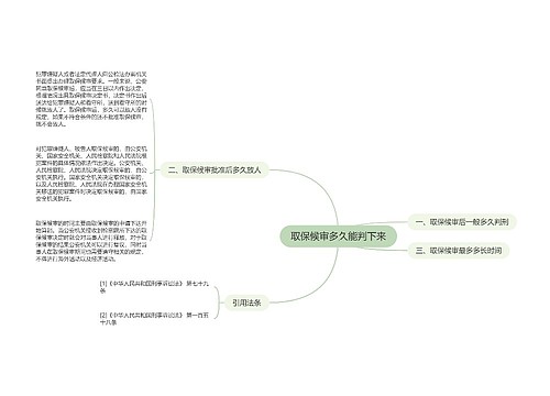 取保候审多久能判下来