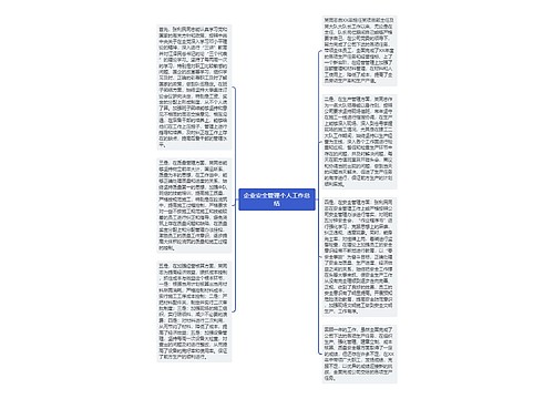 企业安全管理个人工作总结