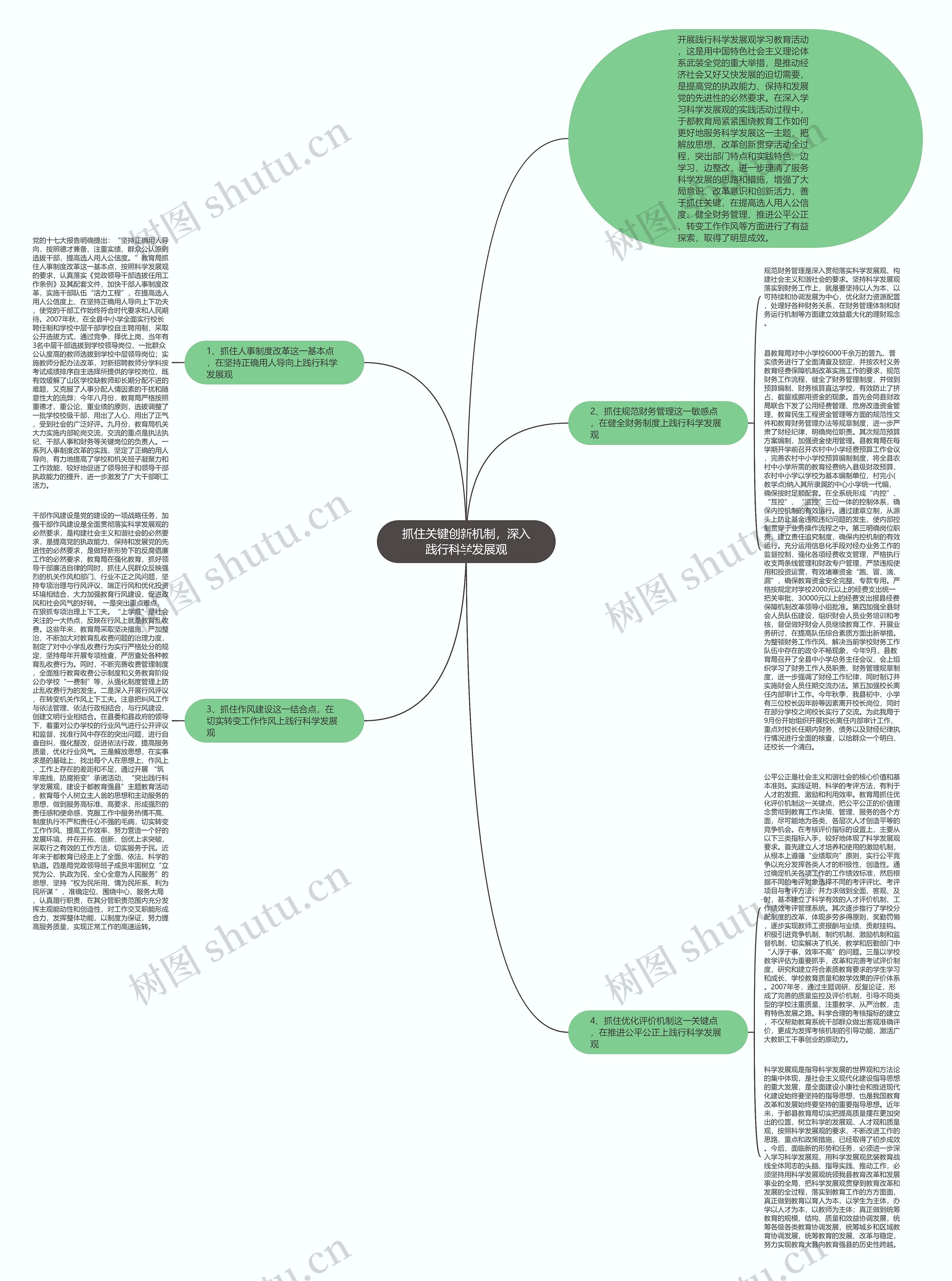 抓住关键创新机制，深入践行科学发展观思维导图