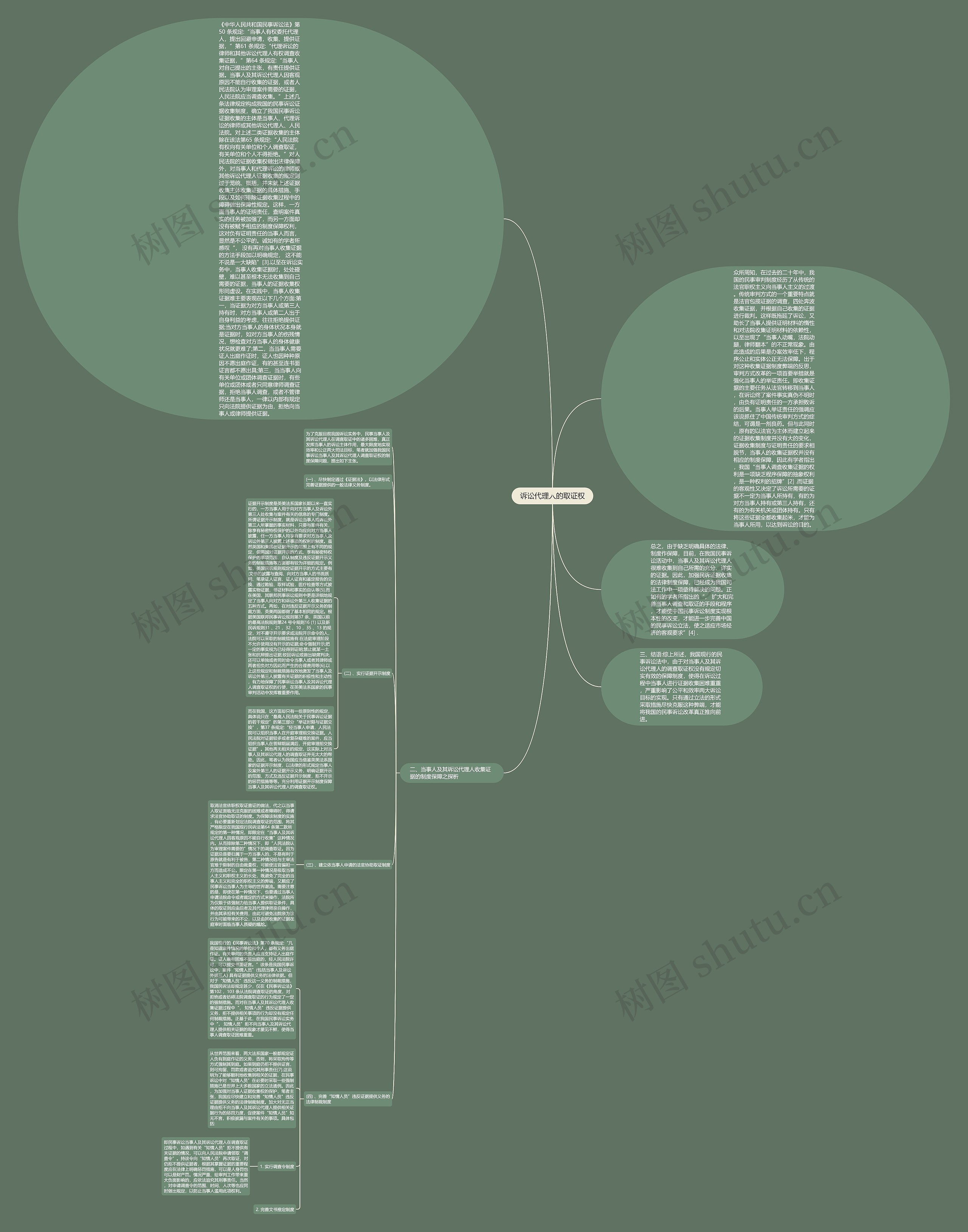 诉讼代理人的取证权思维导图