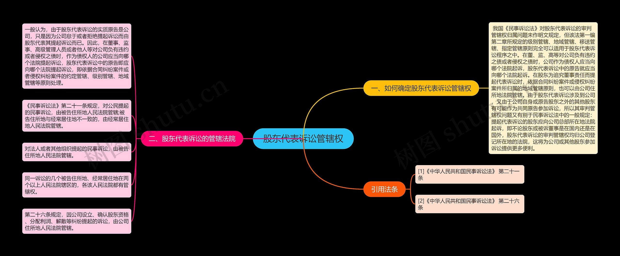 股东代表诉讼管辖权思维导图