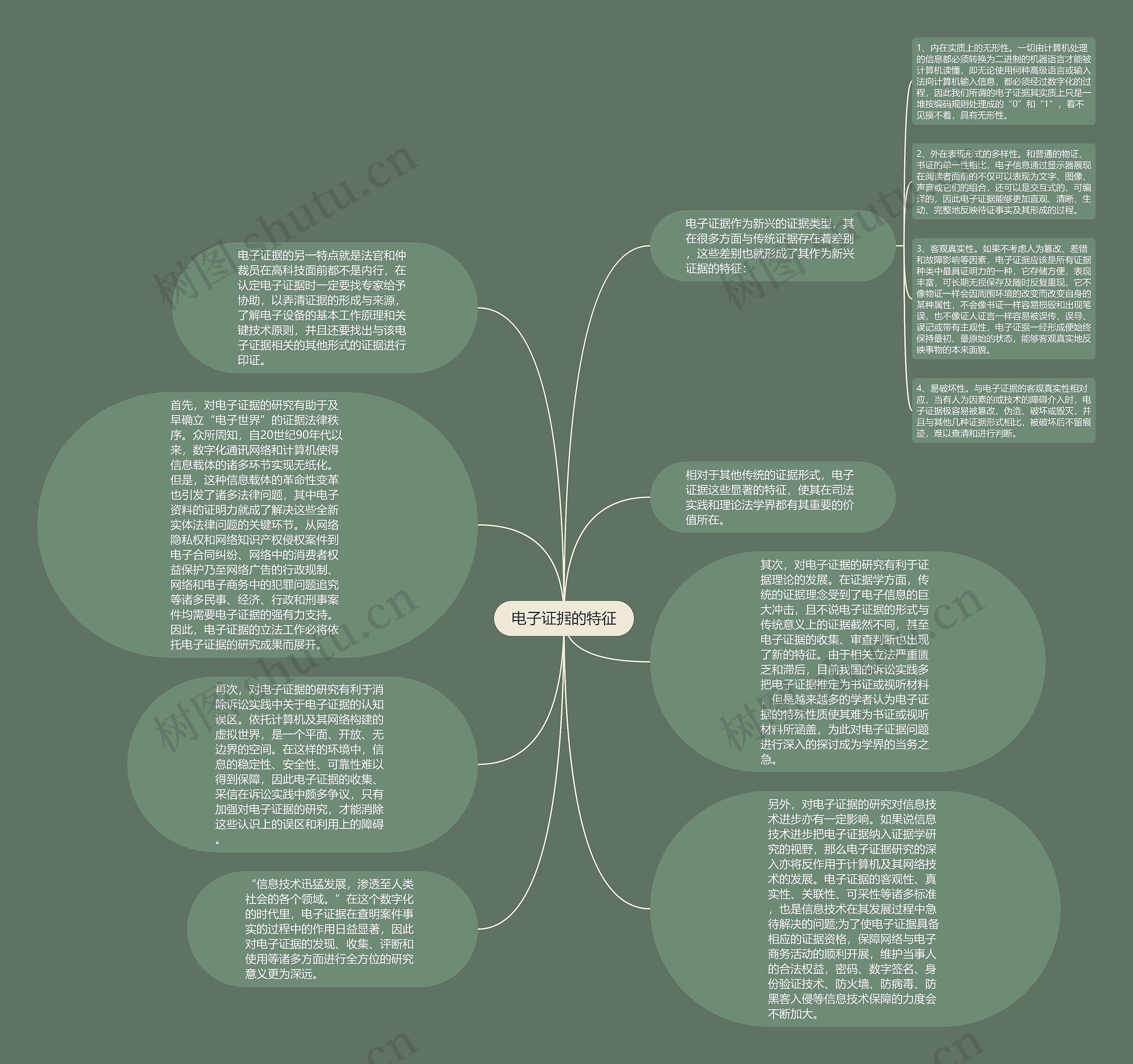 电子证据的特征思维导图