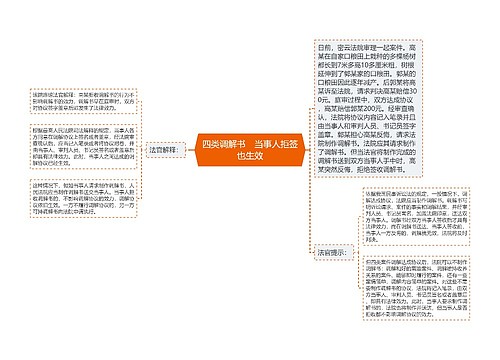 四类调解书　当事人拒签也生效