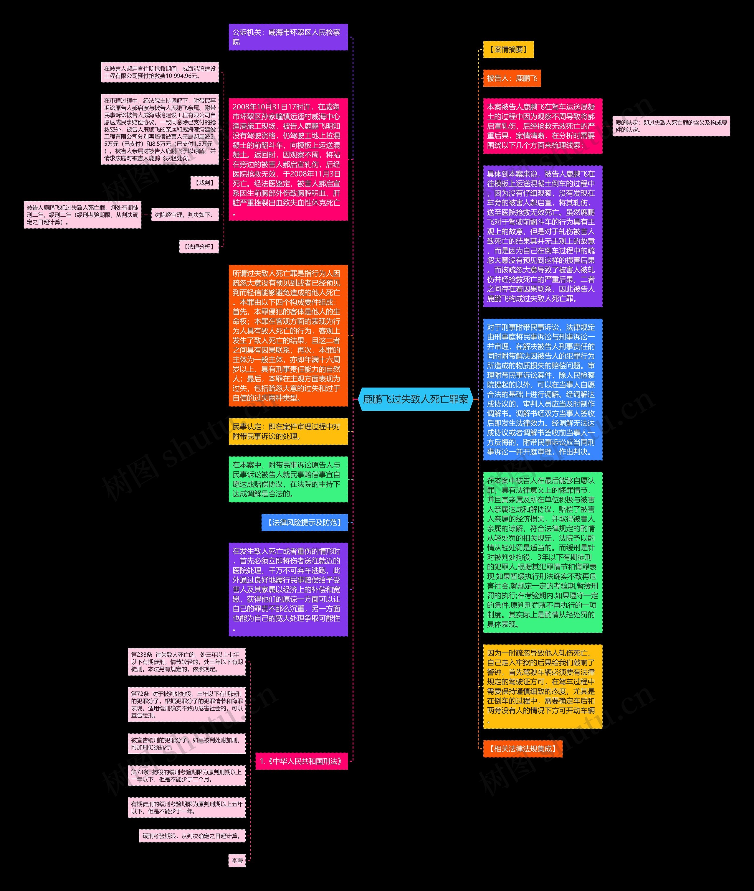 鹿鹏飞过失致人死亡罪案思维导图