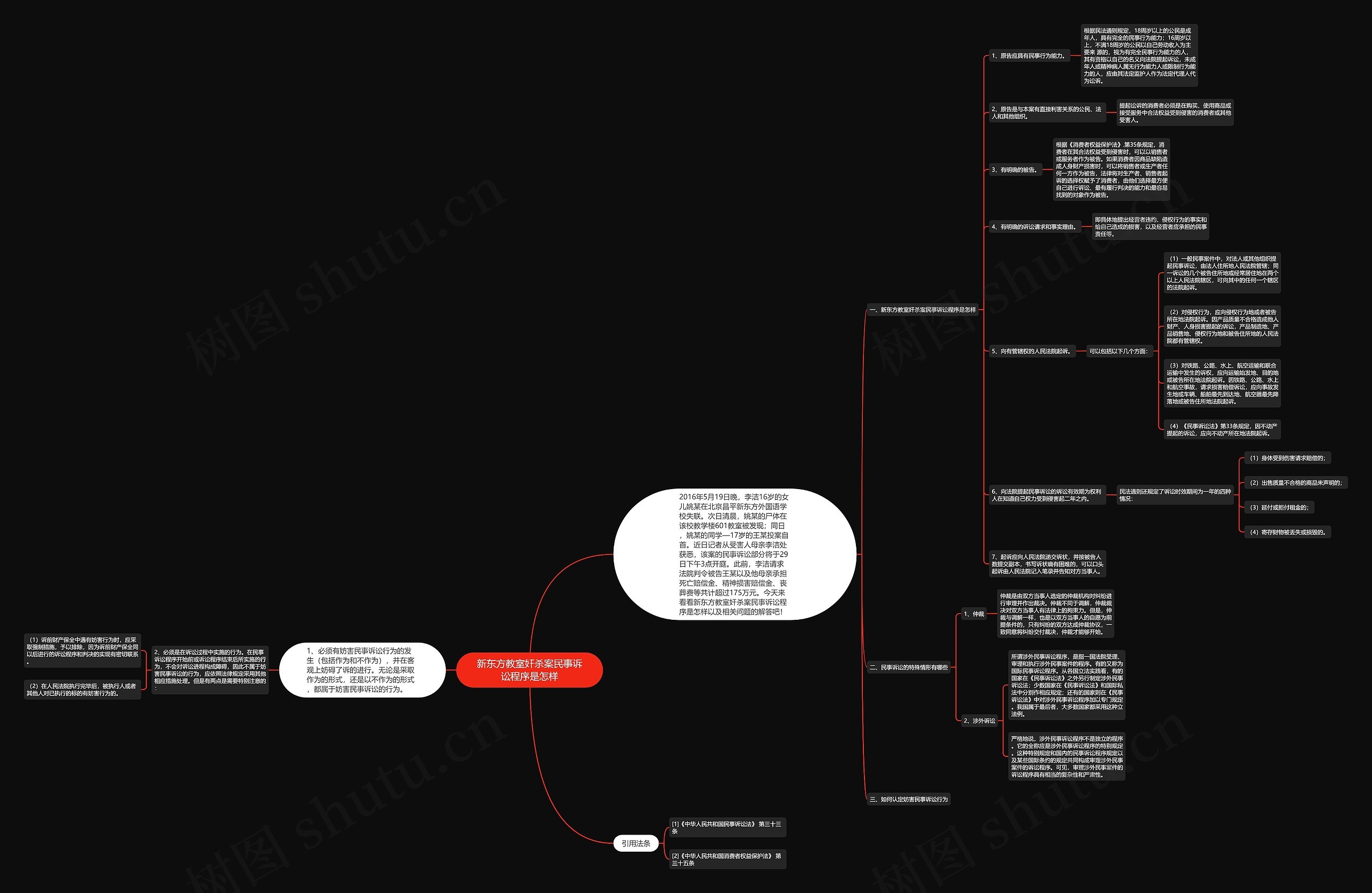 新东方教室奸杀案民事诉讼程序是怎样思维导图