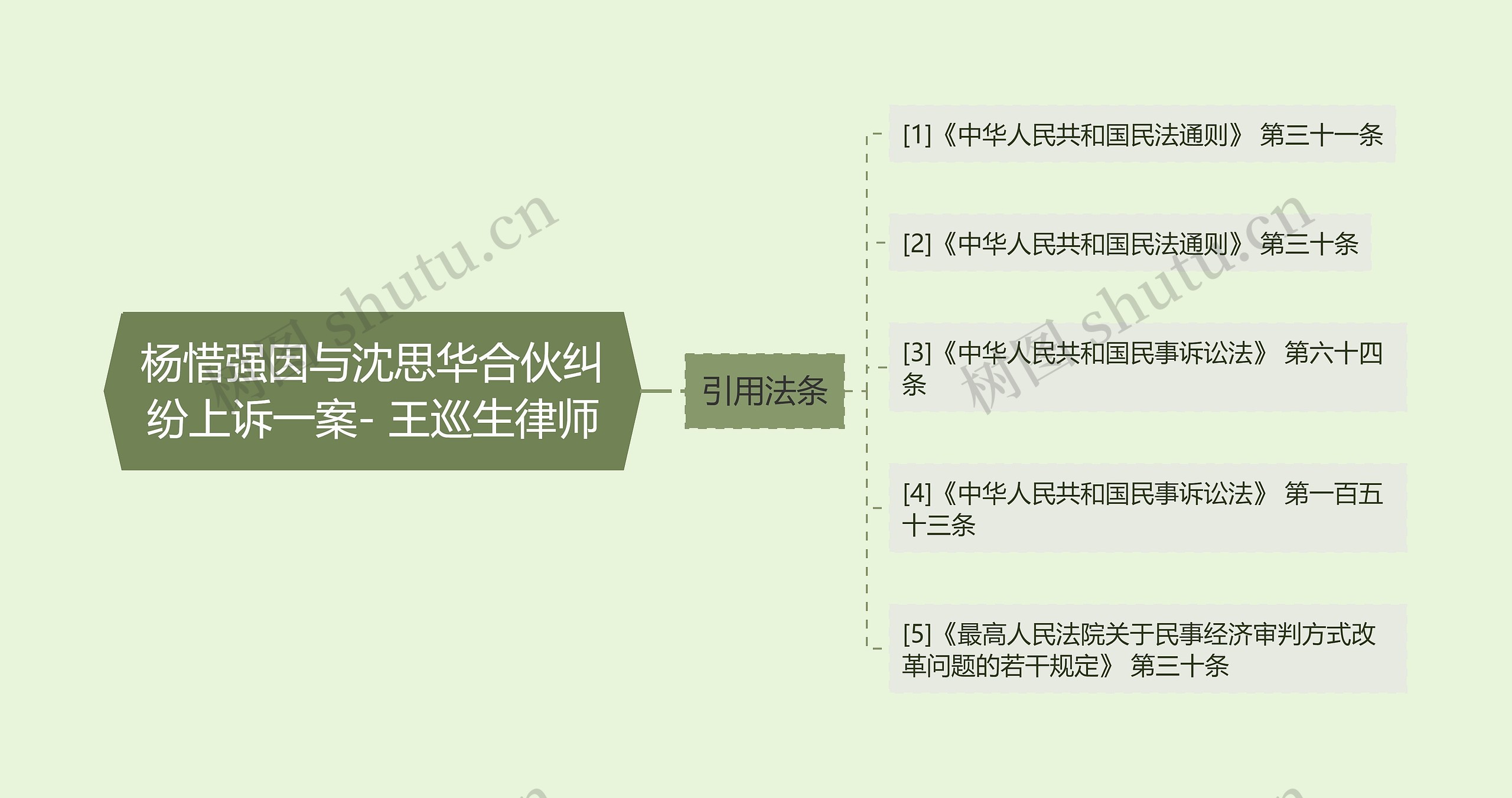 杨惜强因与沈思华合伙纠纷上诉一案- 王巡生律师思维导图