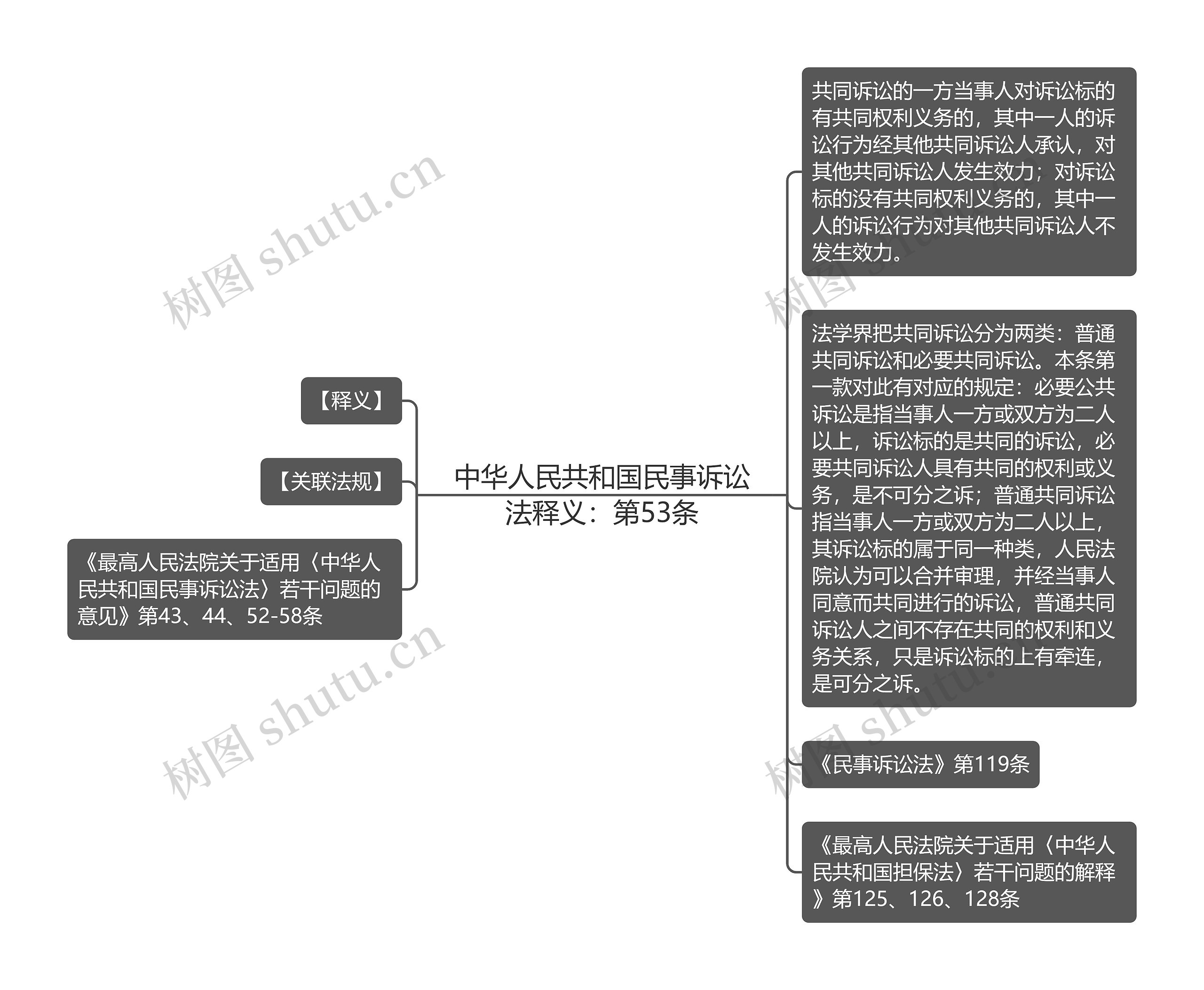 中华人民共和国民事诉讼法释义：第53条思维导图