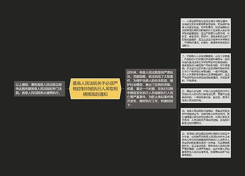 最高人民法院关于必须严格控制对被执行人采取拘捕措施的通知