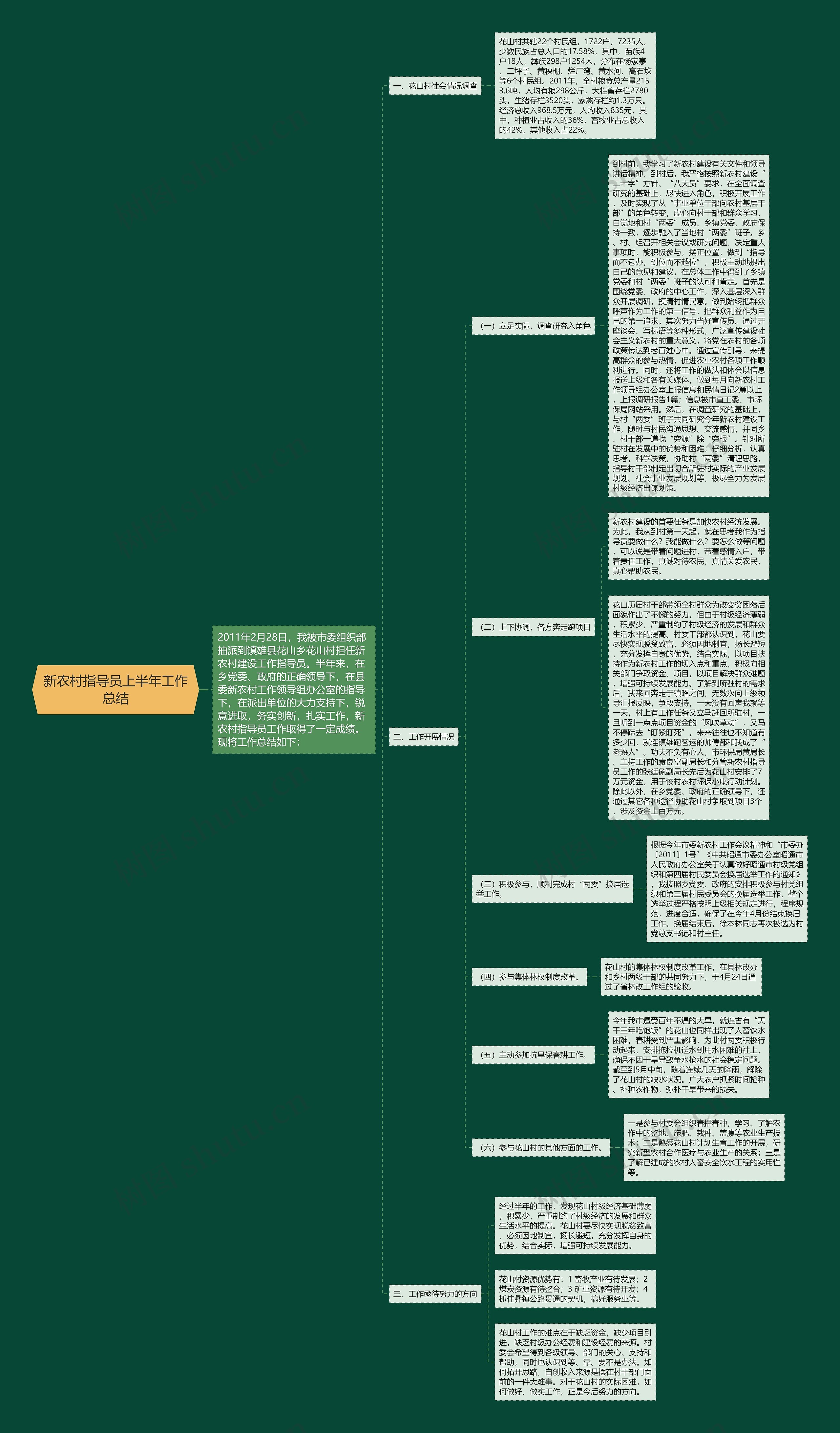 新农村指导员上半年工作总结思维导图