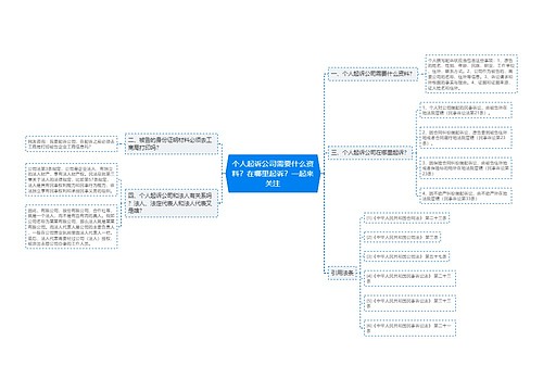 个人起诉公司需要什么资料？在哪里起诉？一起来关注