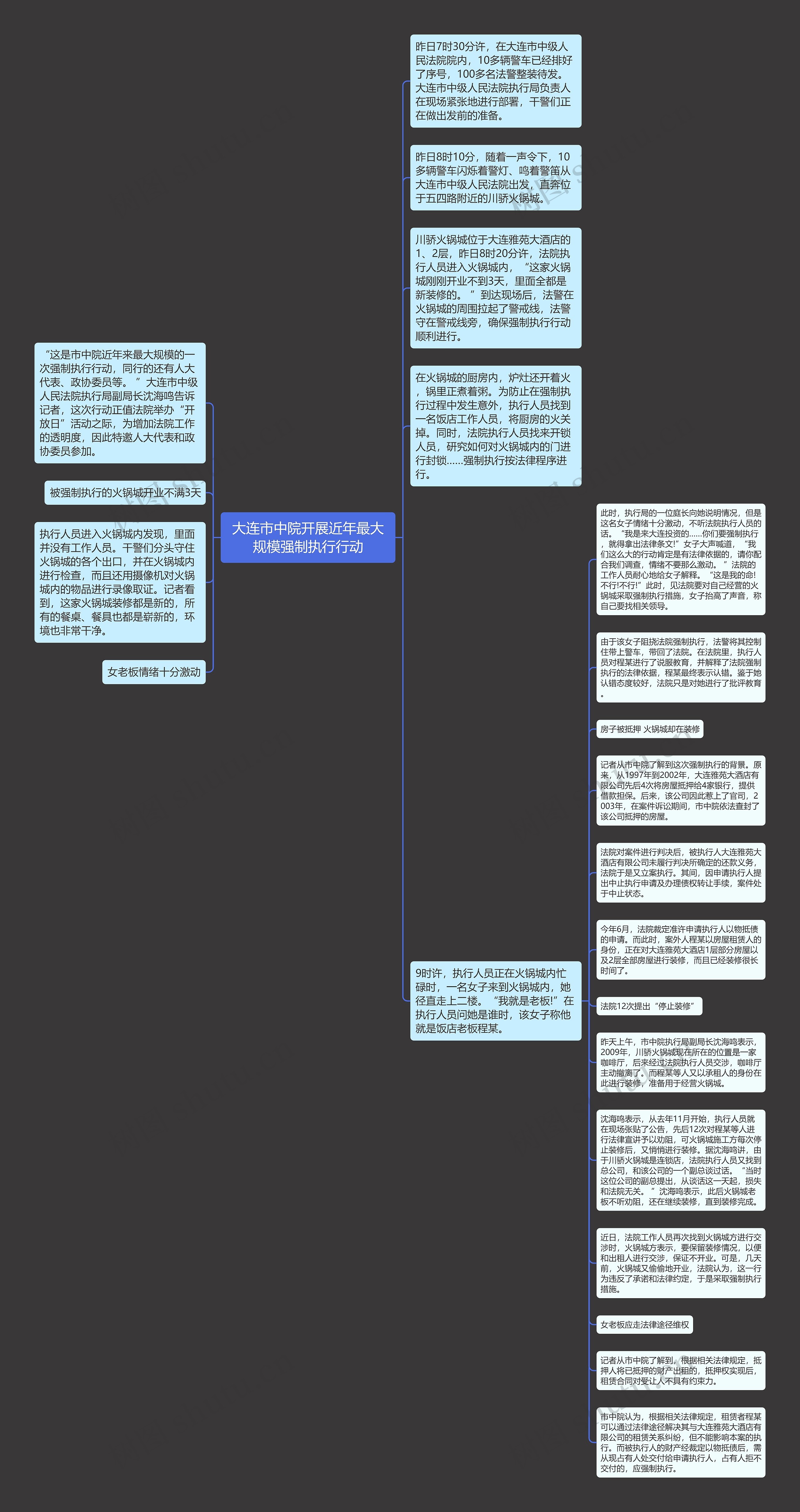 大连市中院开展近年最大规模强制执行行动思维导图