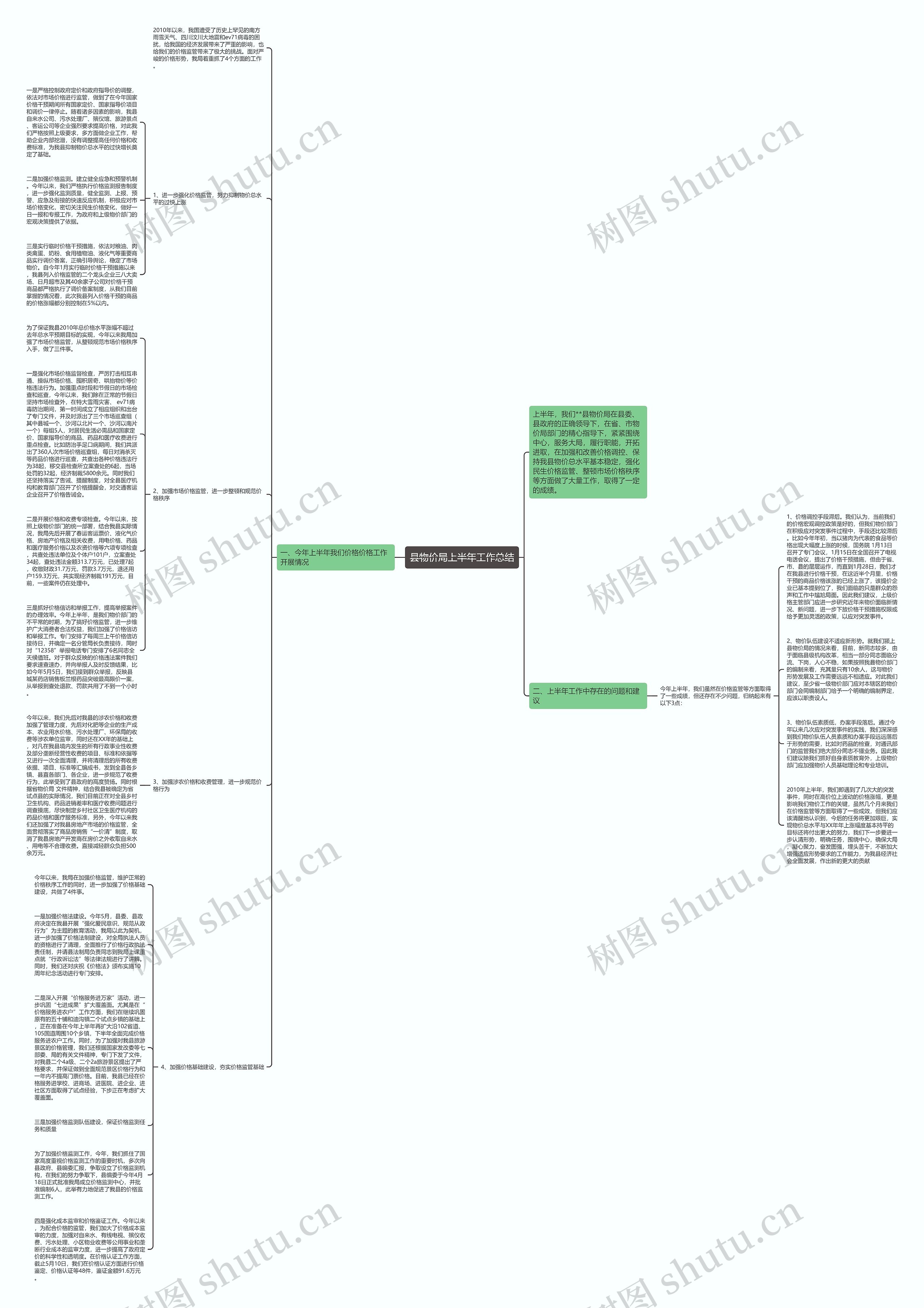 县物价局上半年工作总结思维导图