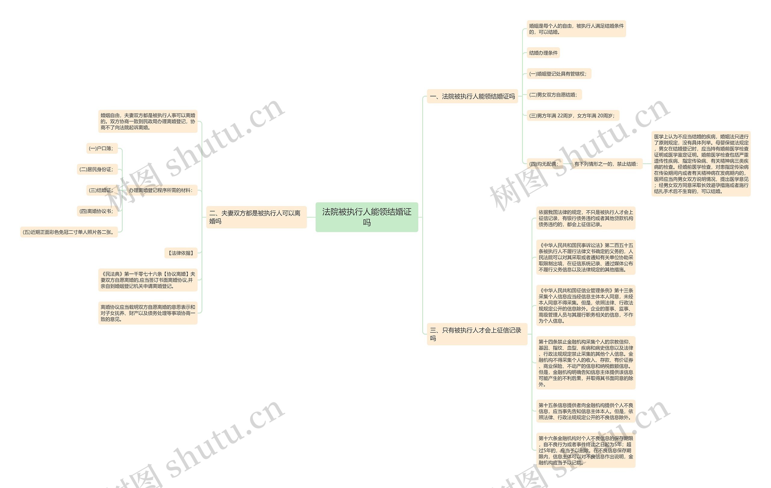 法院被执行人能领结婚证吗思维导图