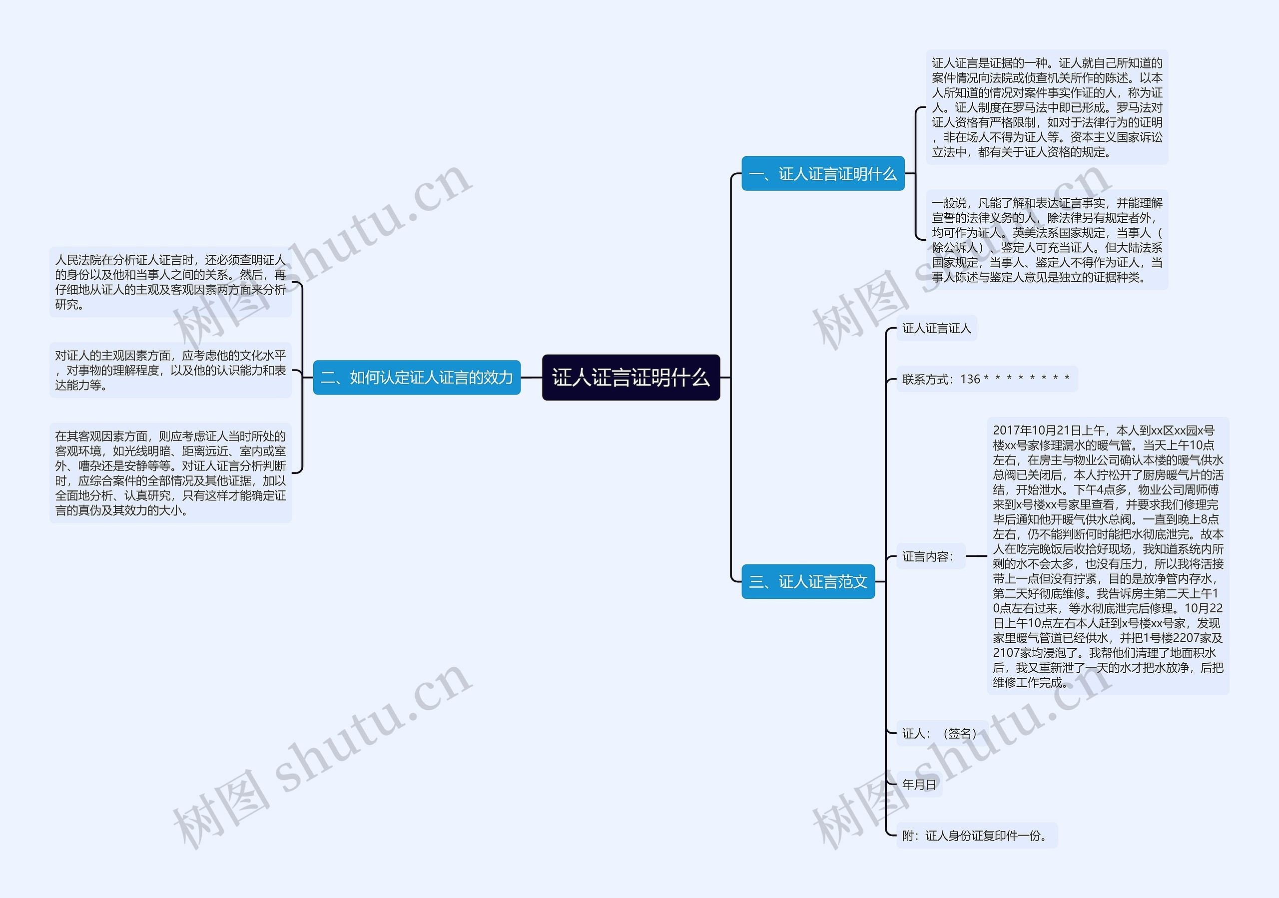 证人证言证明什么思维导图