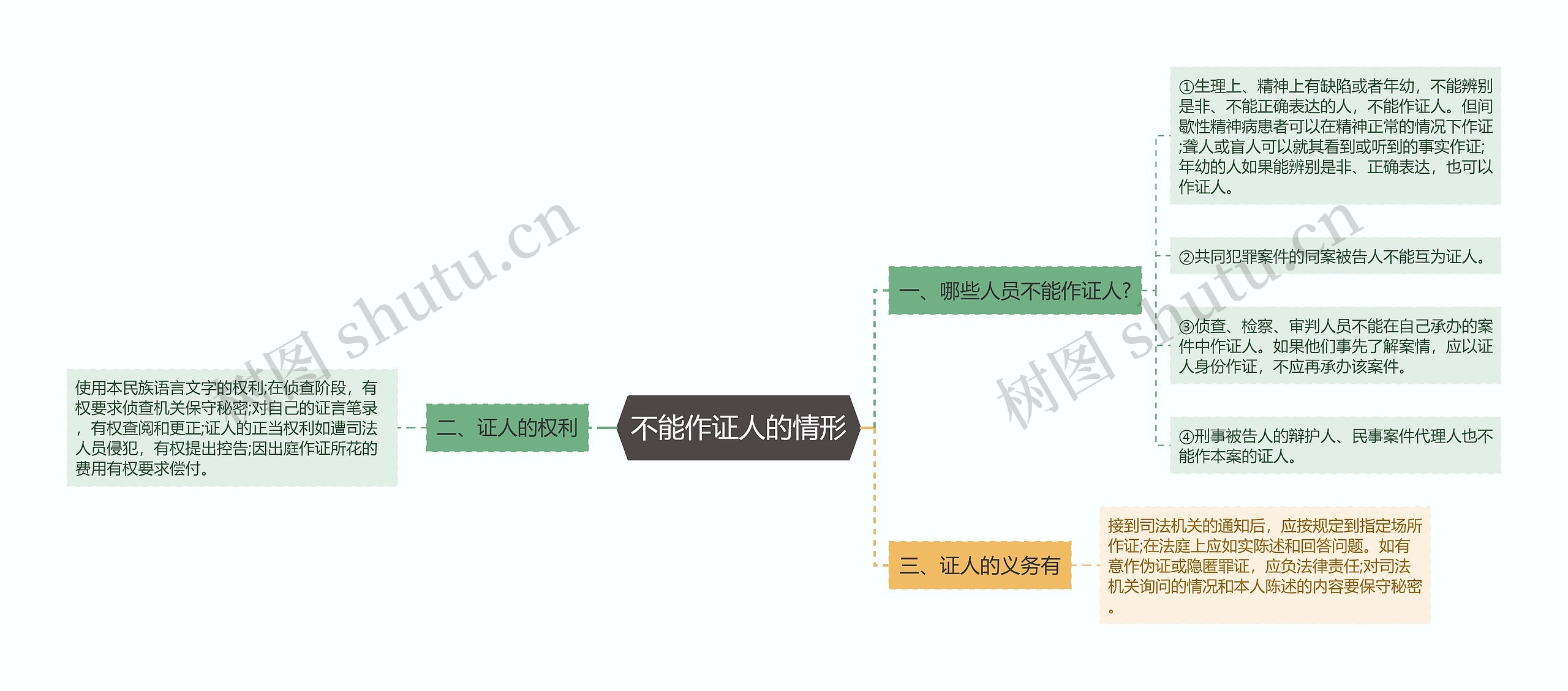 不能作证人的情形思维导图