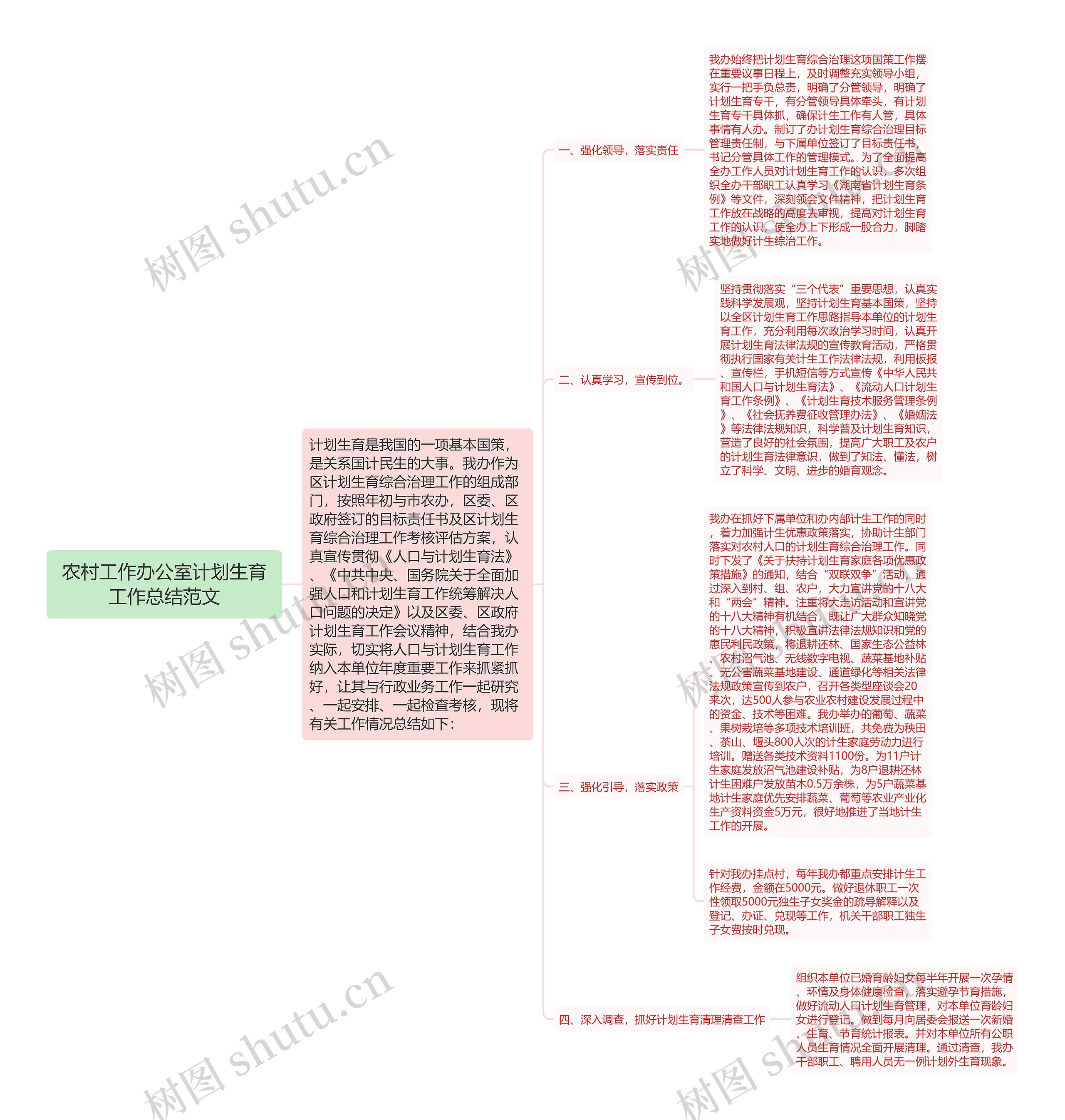 农村工作办公室计划生育工作总结范文思维导图