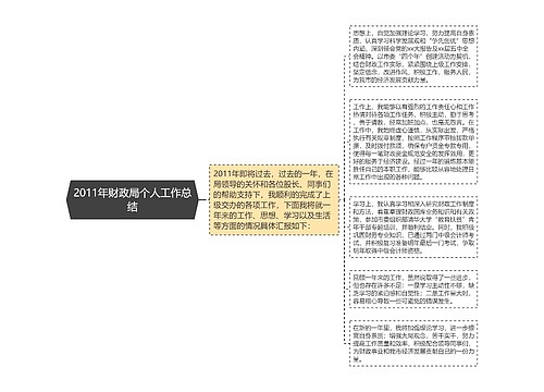 2011年财政局个人工作总结