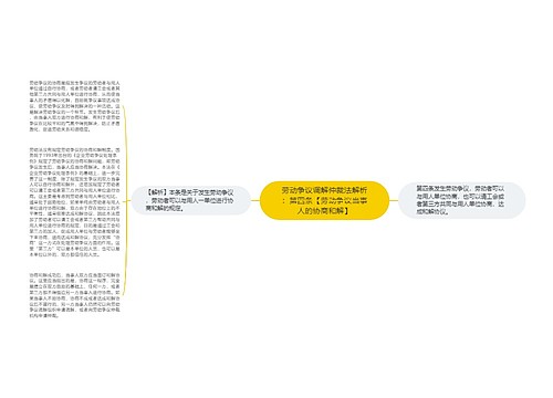 劳动争议调解仲裁法解析：第四条【劳动争议当事人的协商和解】