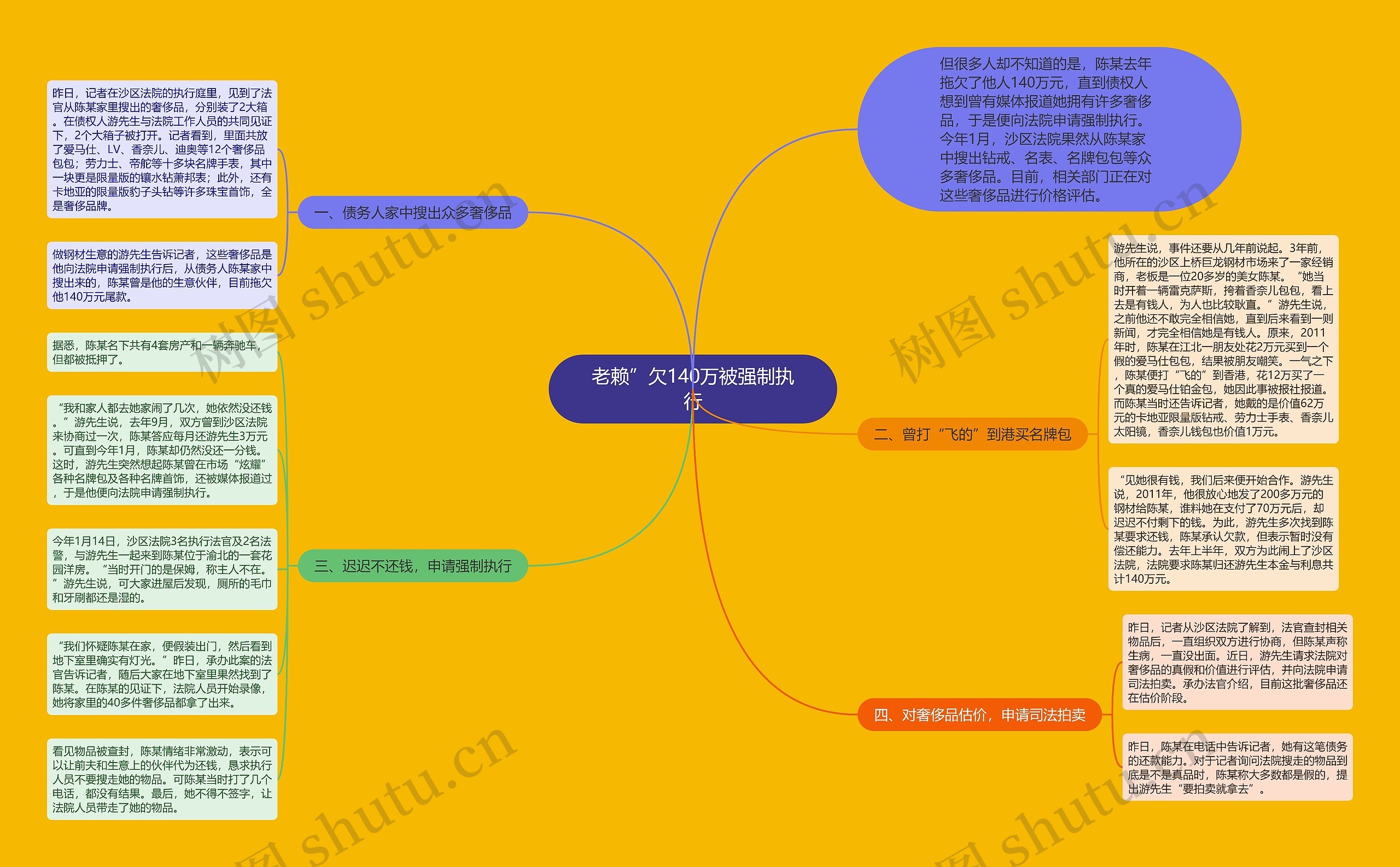 老赖”欠140万被强制执行思维导图