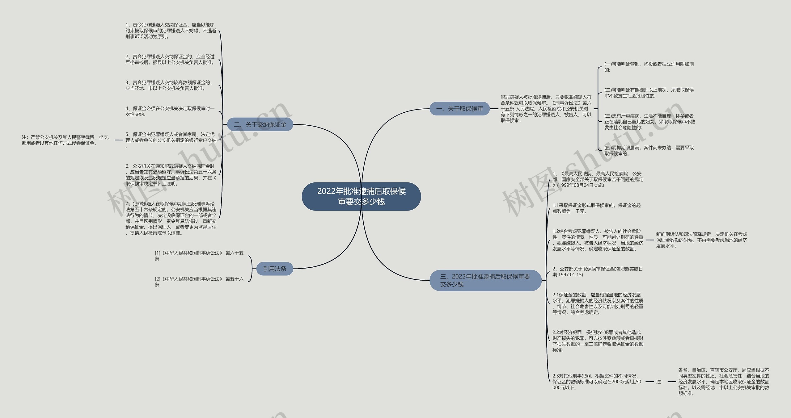 2022年批准逮捕后取保候审要交多少钱思维导图