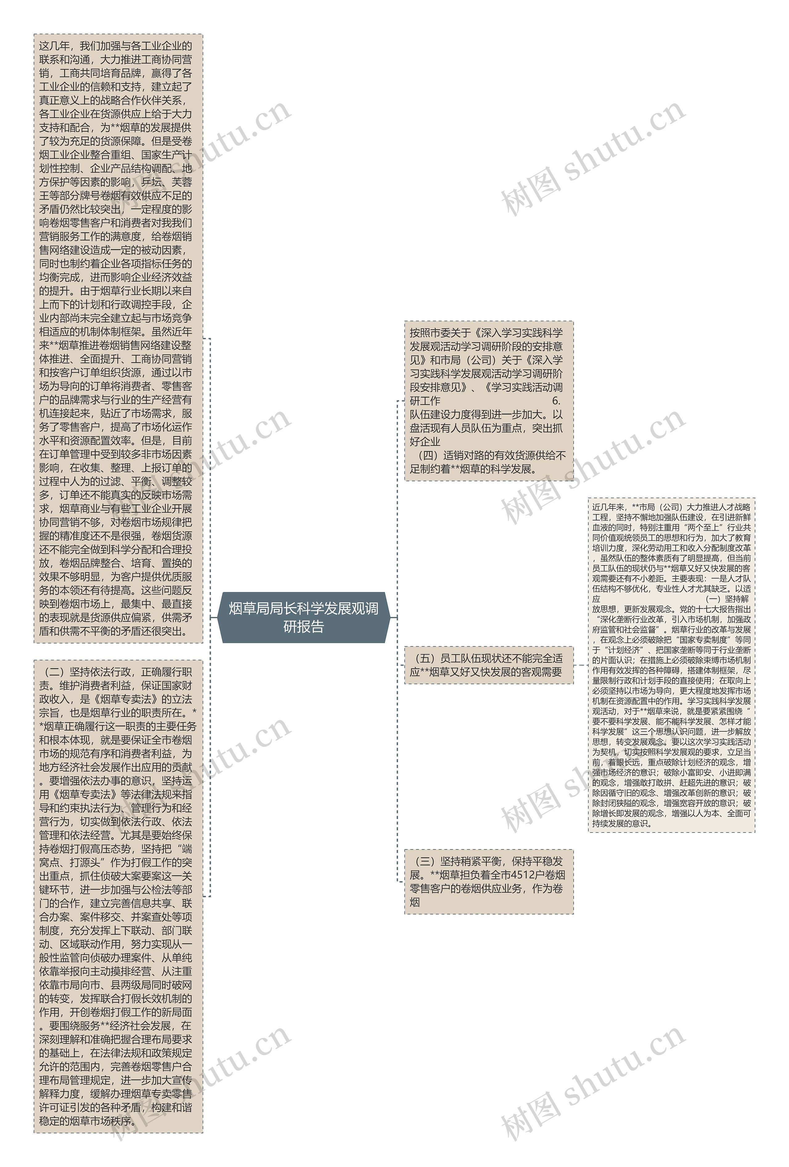 烟草局局长科学发展观调研报告思维导图