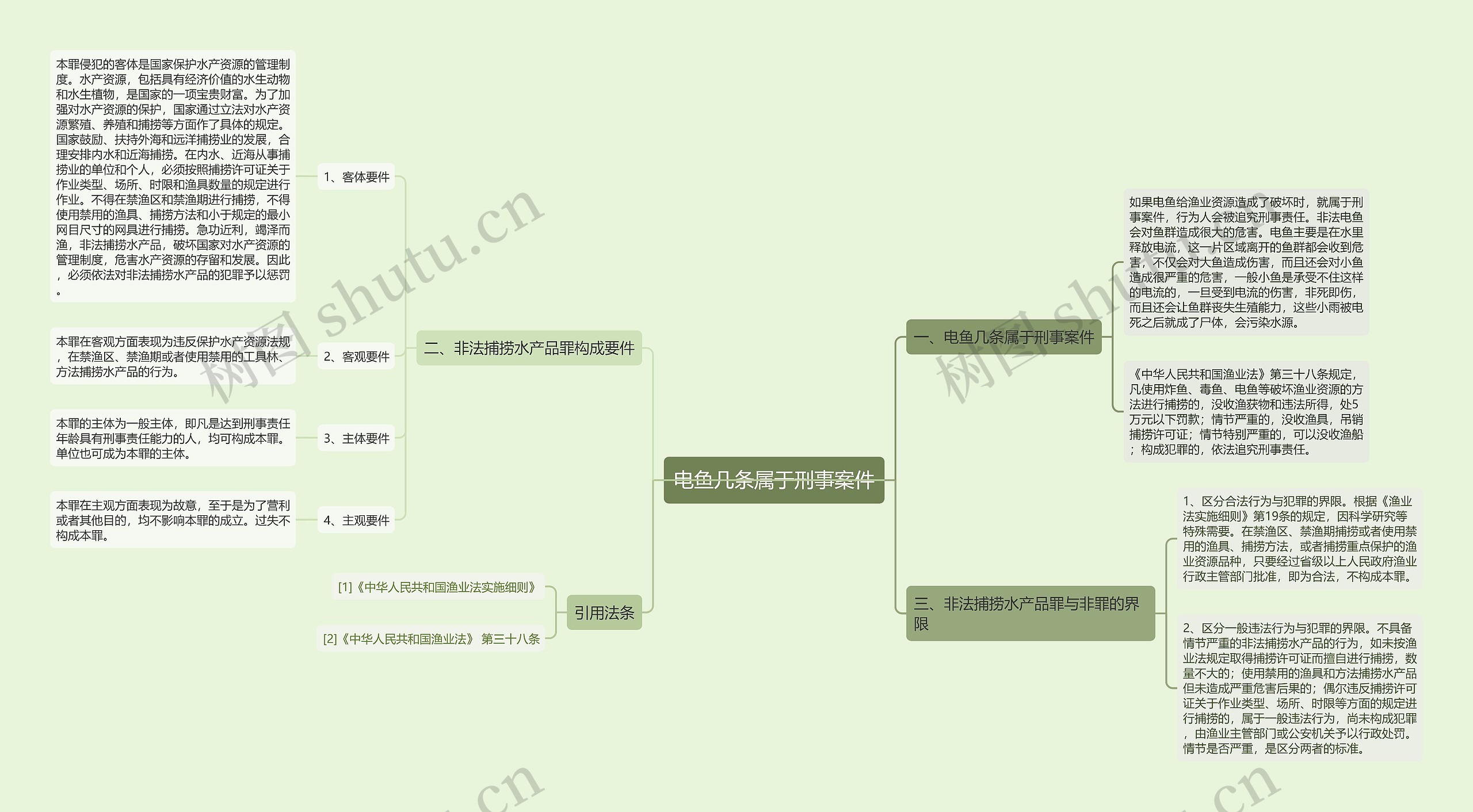 电鱼几条属于刑事案件思维导图