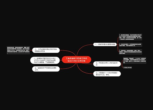 工业农业科10月份工作总结与11月份工作计划