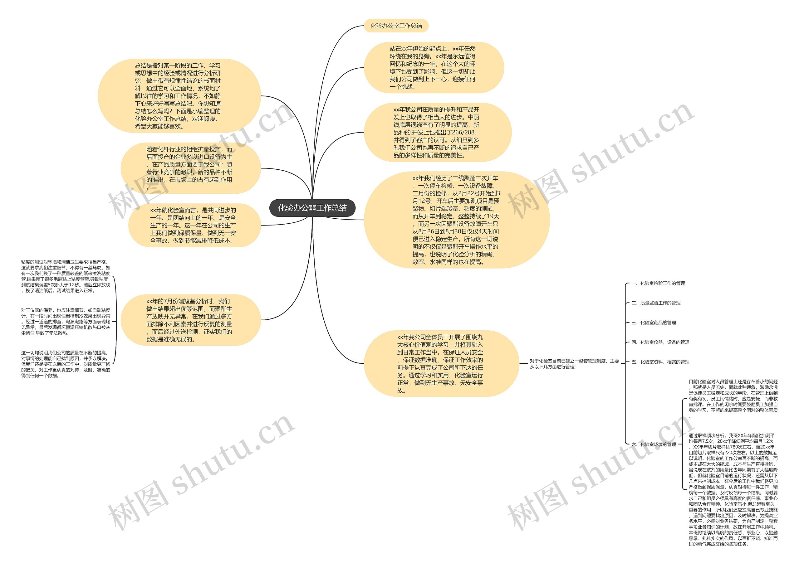 化验办公室工作总结思维导图