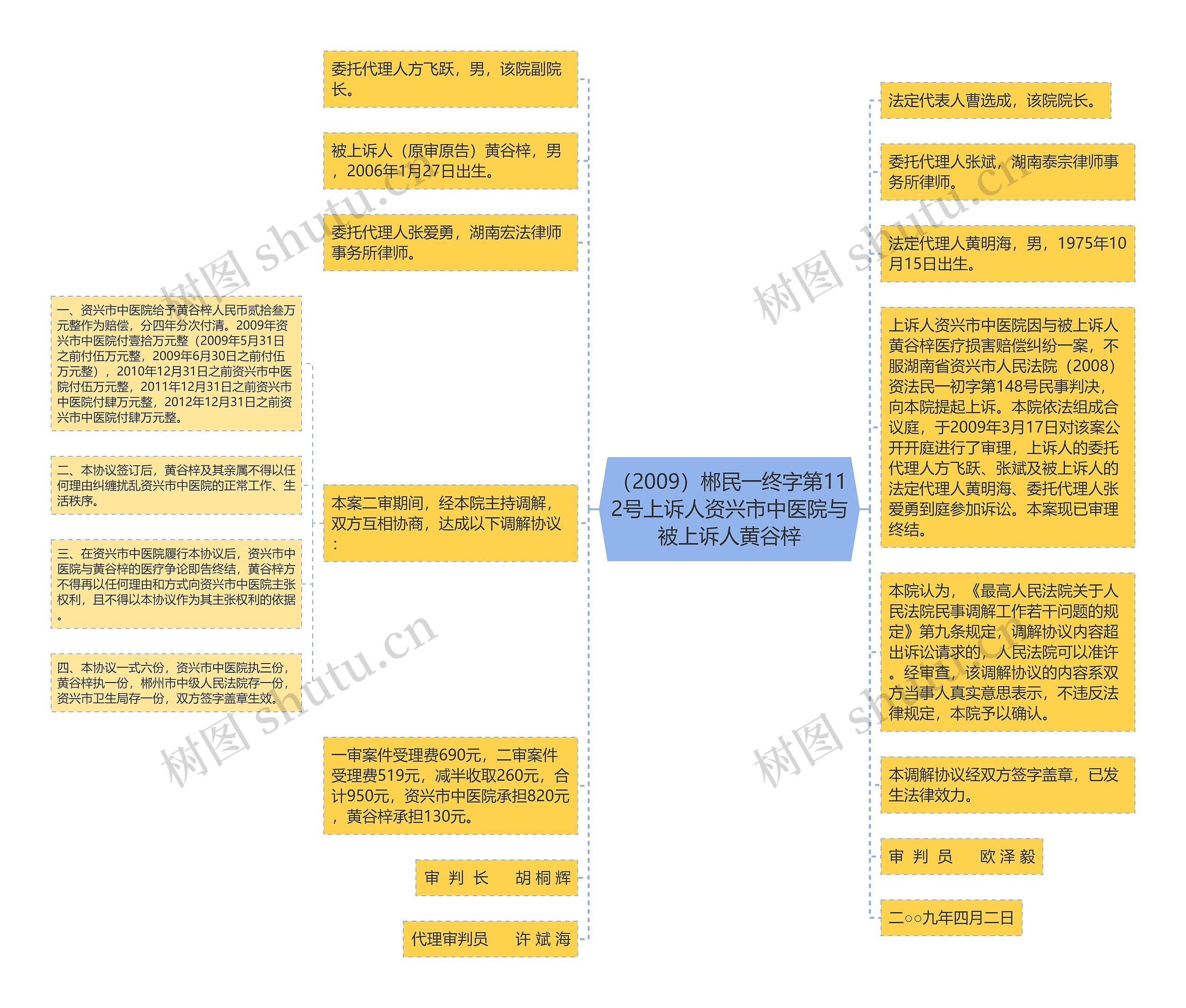 （2009）郴民一终字第112号上诉人资兴市中医院与被上诉人黄谷梓思维导图