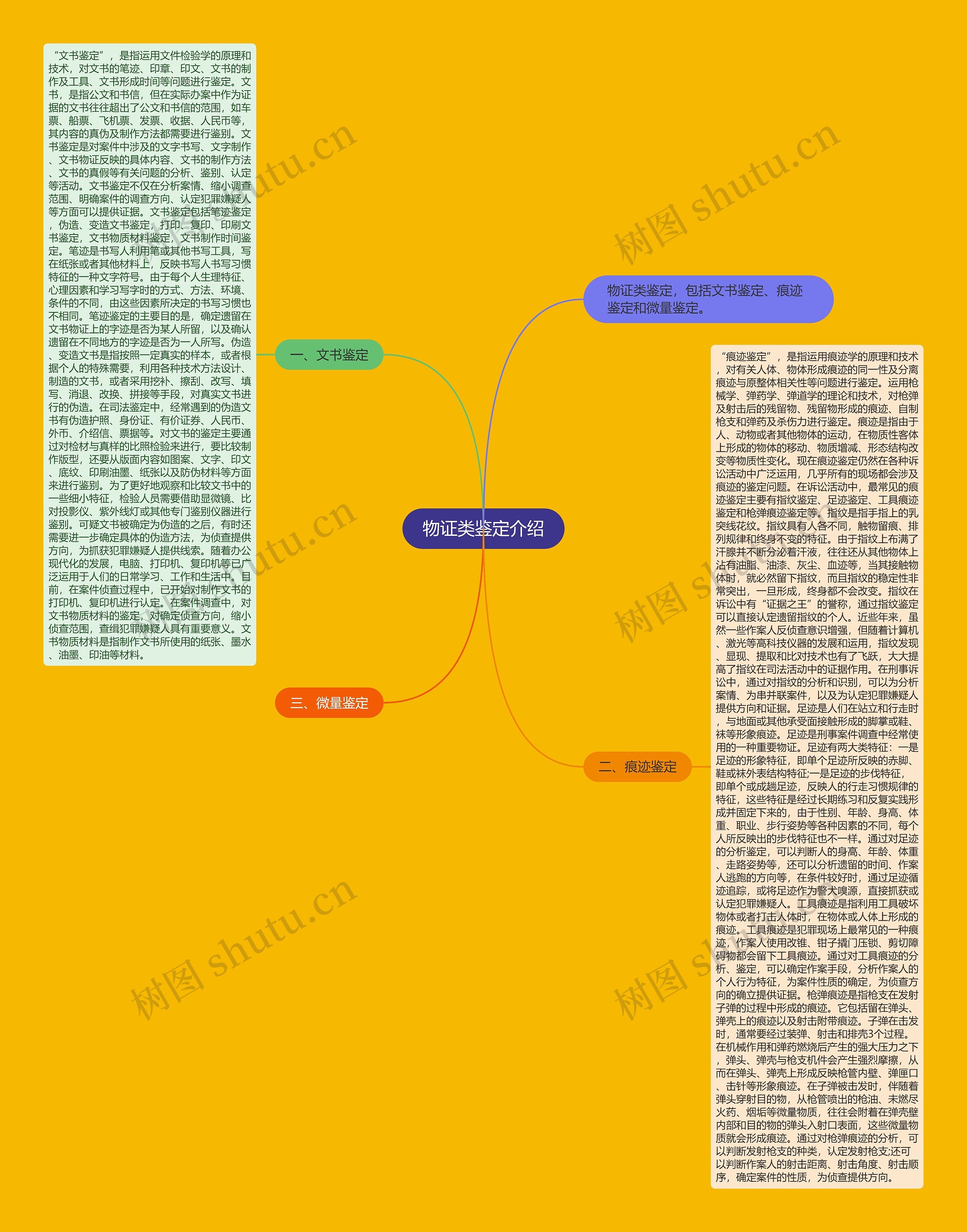物证类鉴定介绍思维导图