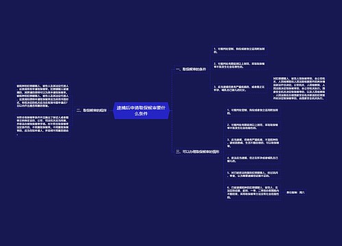 逮捕后申请取保候审要什么条件