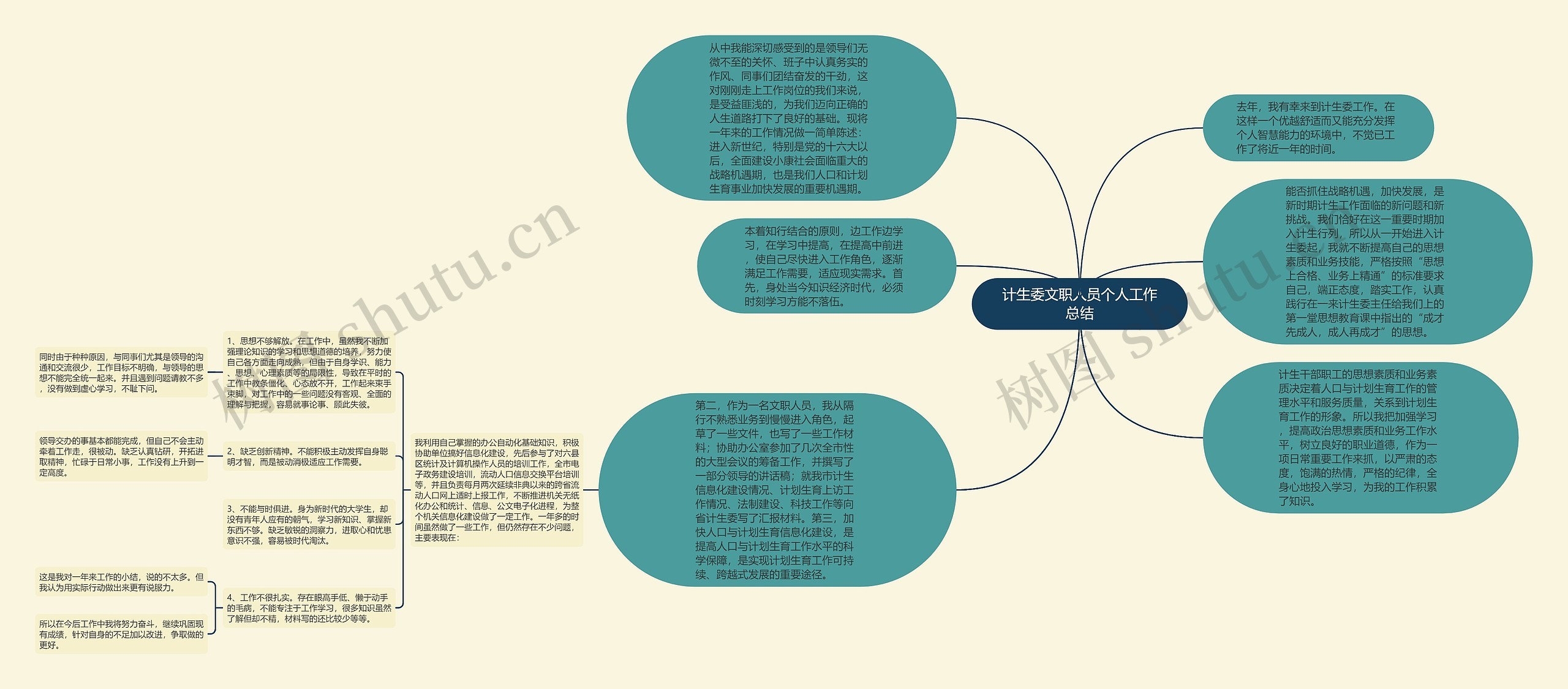 计生委文职人员个人工作总结思维导图