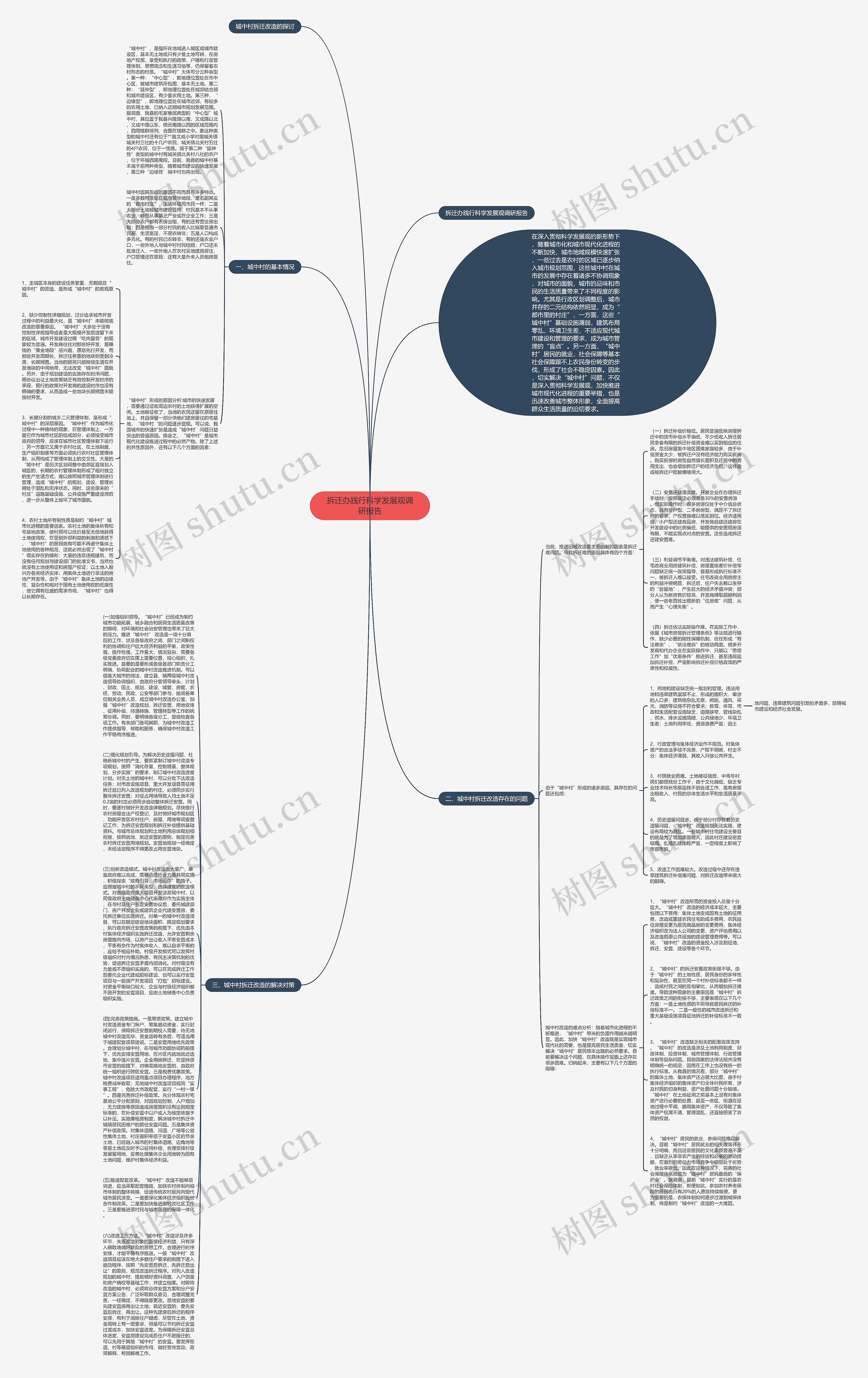 拆迁办践行科学发展观调研报告思维导图