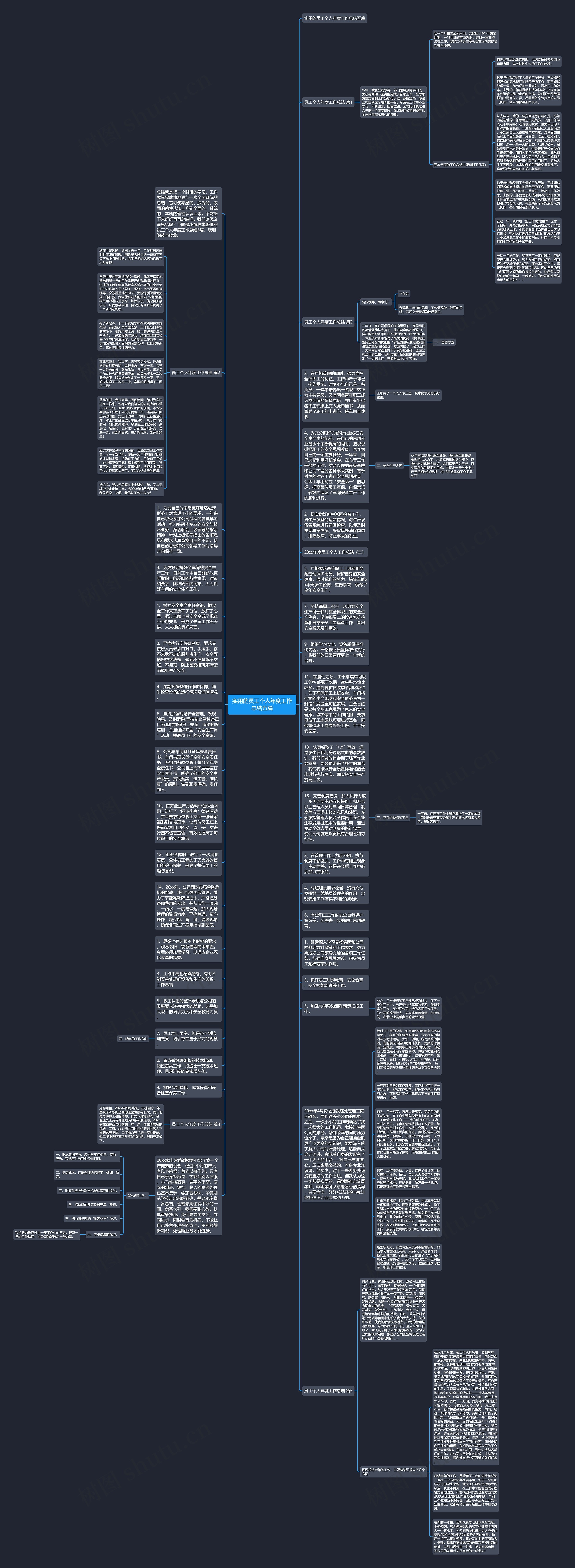 实用的员工个人年度工作总结五篇思维导图