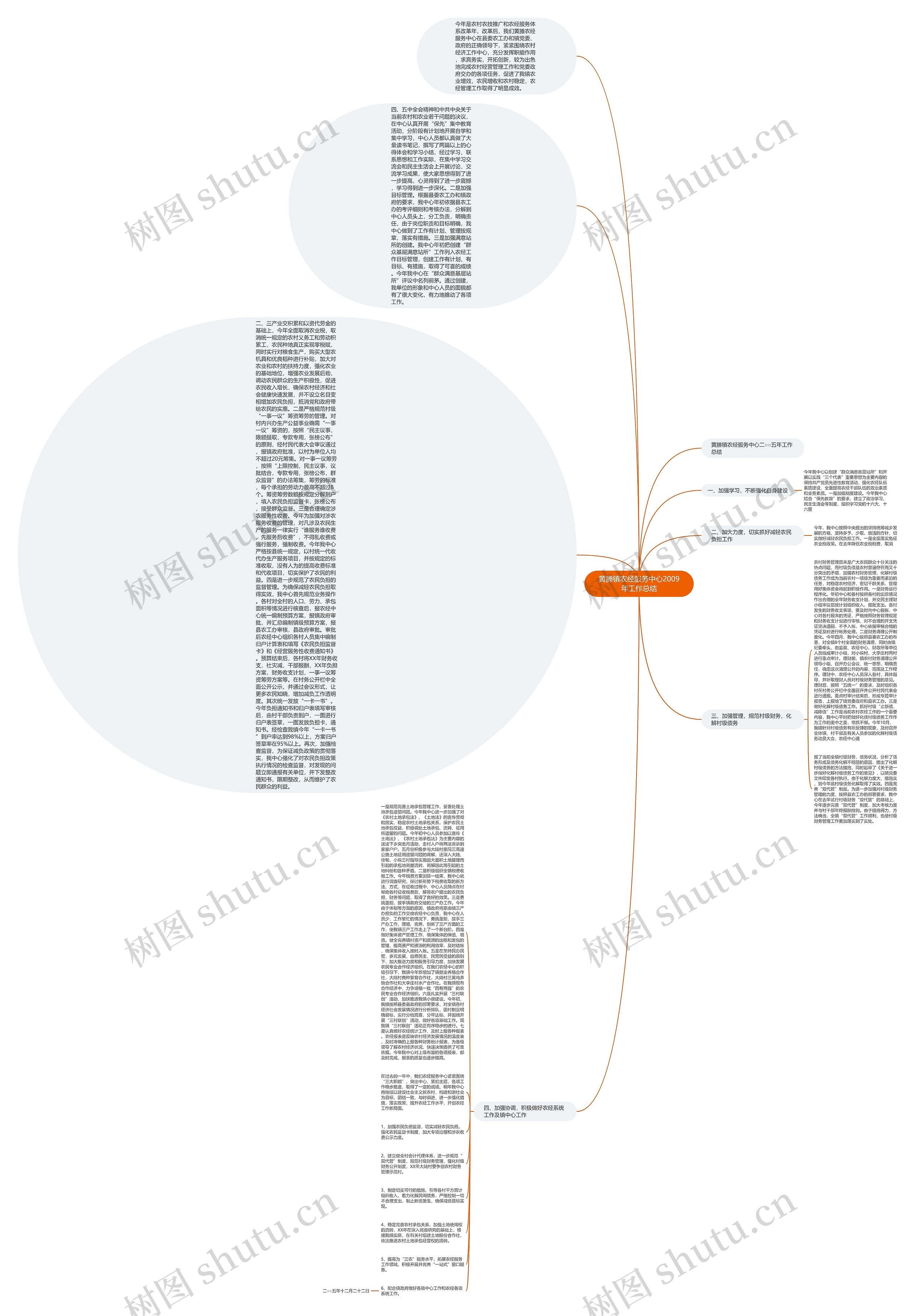 黄塍镇农经服务中心2009年工作总结思维导图