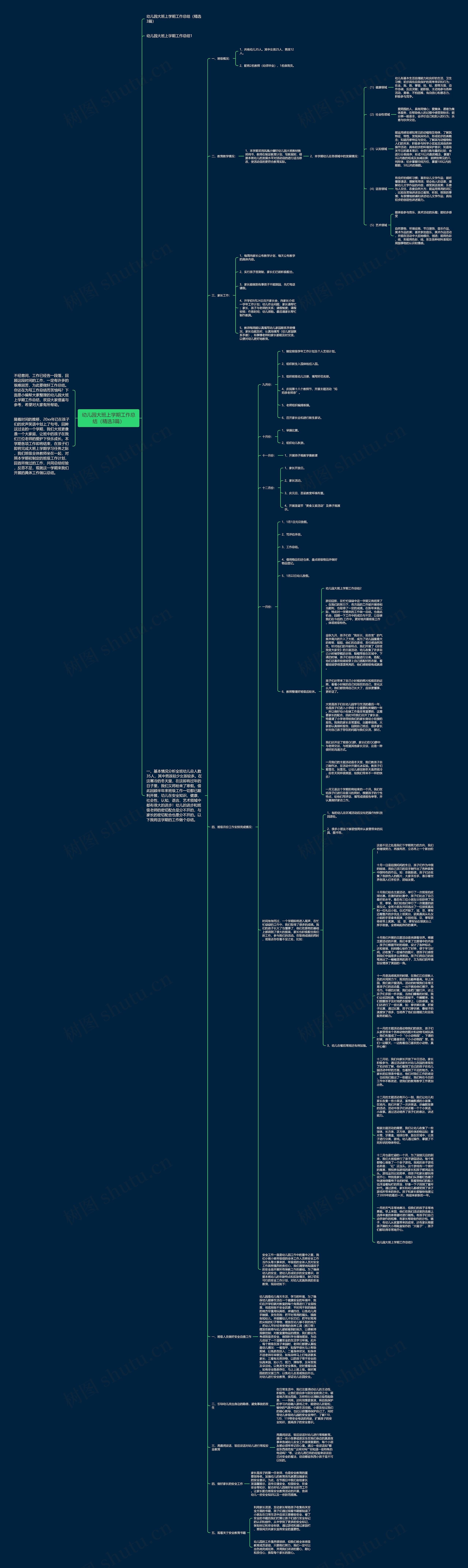 幼儿园大班上学期工作总结（精选3篇）思维导图
