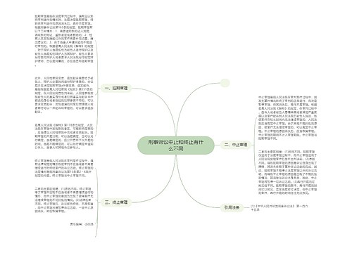 刑事诉讼中止和终止有什么不同