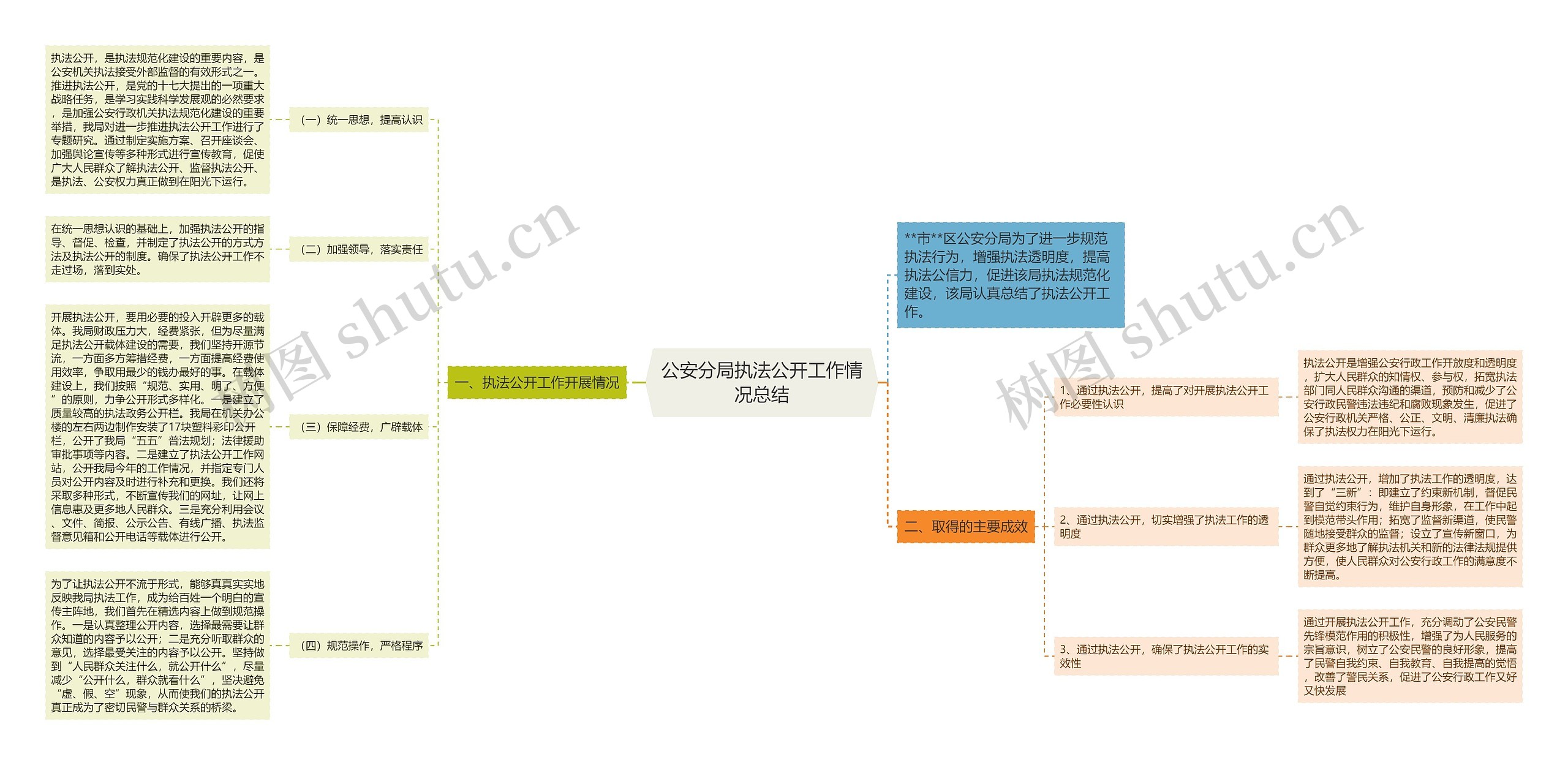 公安分局执法公开工作情况总结思维导图