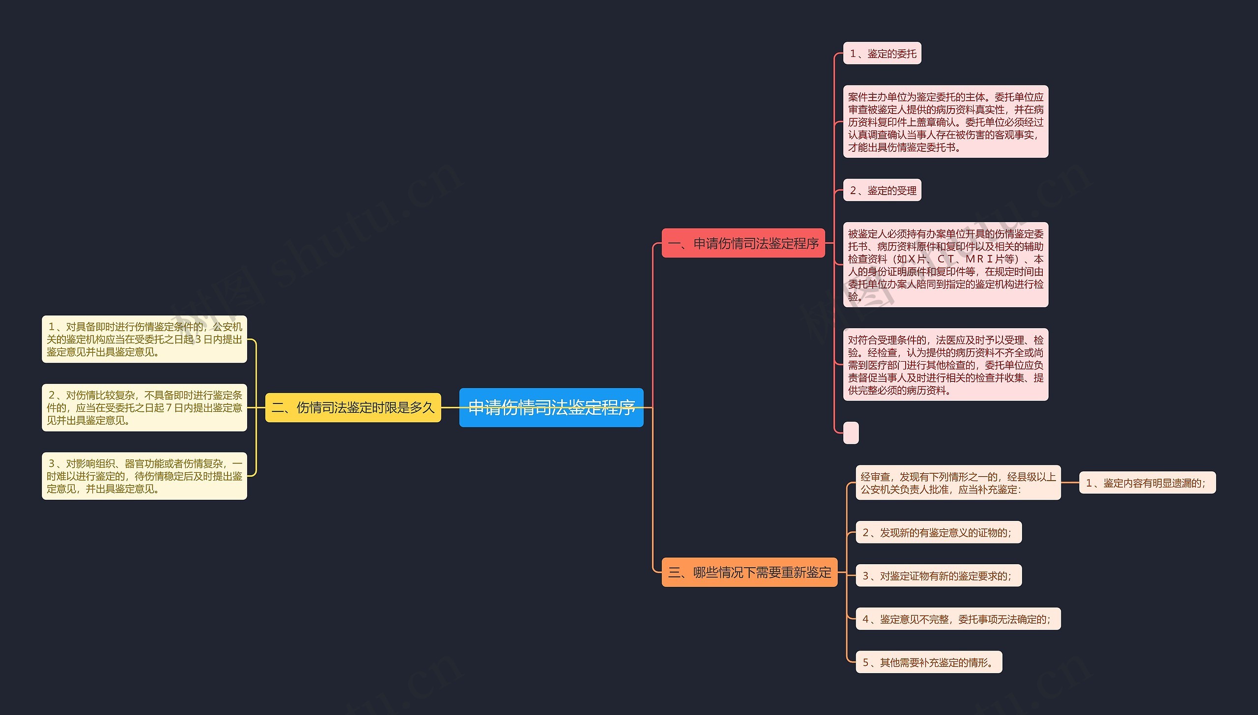 申请伤情司法鉴定程序思维导图