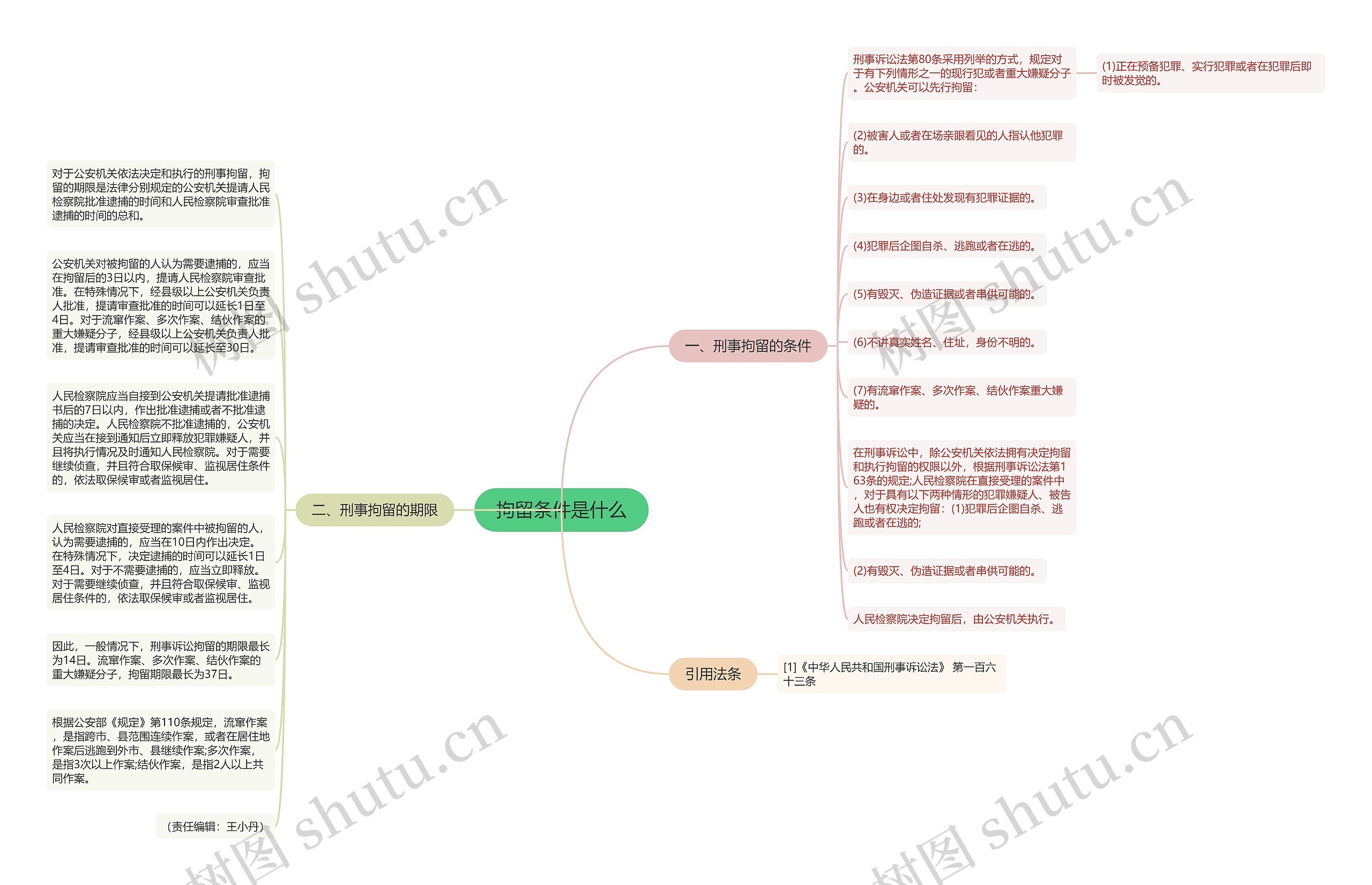 拘留条件是什么思维导图