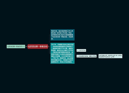 社区信访第一季度总结