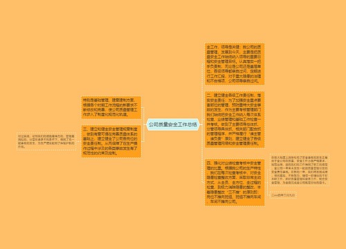 公司质量安全工作总结