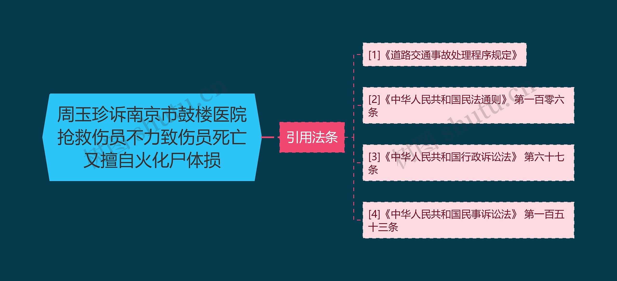 周玉珍诉南京市鼓楼医院抢救伤员不力致伤员死亡又擅自火化尸体损思维导图