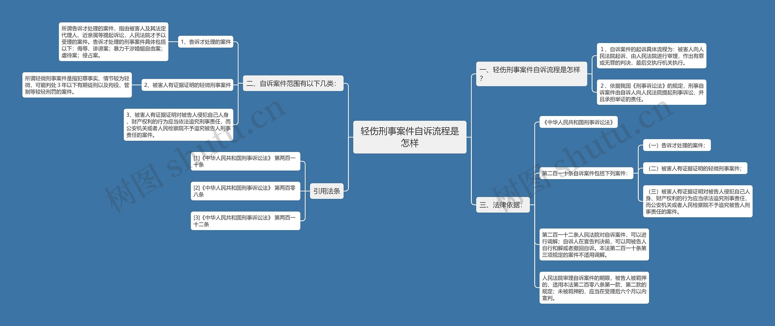 轻伤刑事案件自诉流程是怎样思维导图