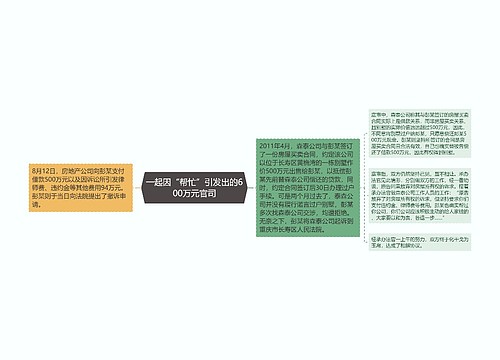 一起因“帮忙”引发出的600万元官司