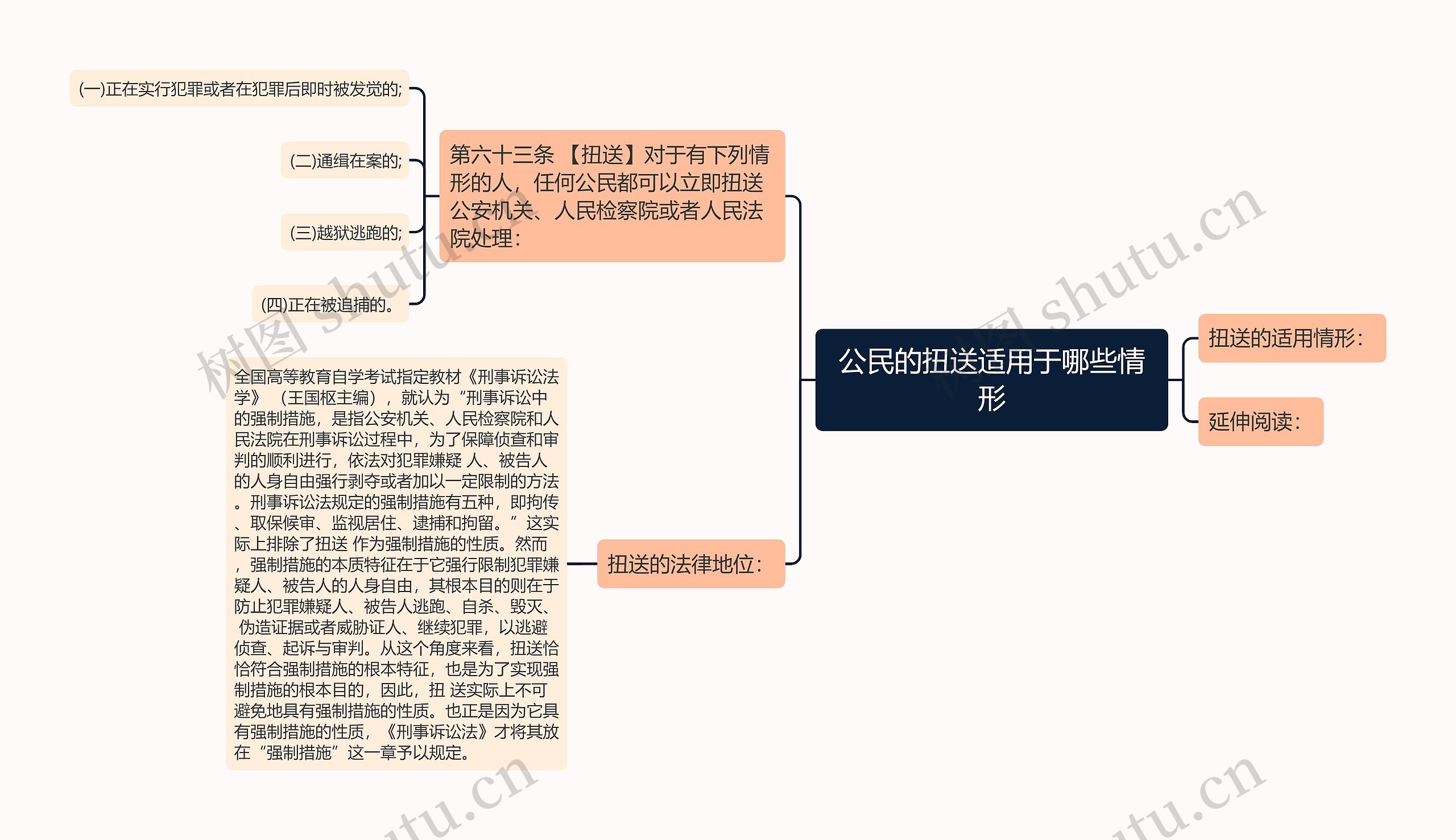 公民的扭送适用于哪些情形思维导图