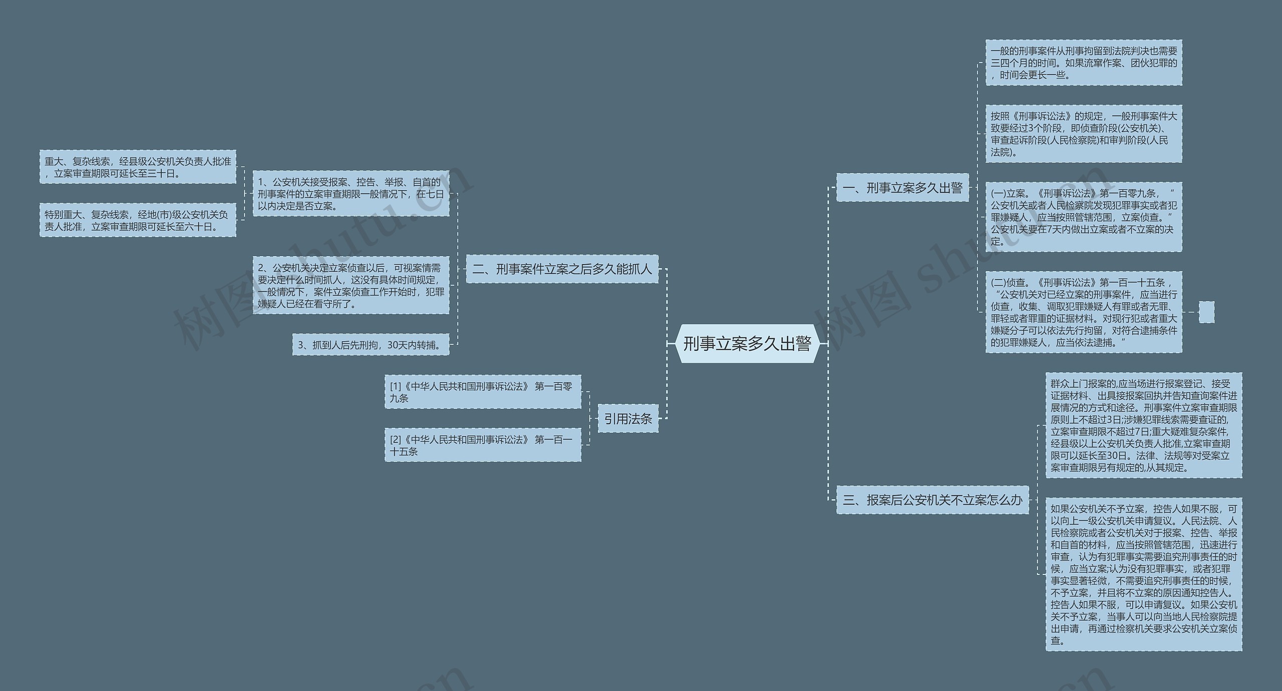 刑事立案多久出警思维导图